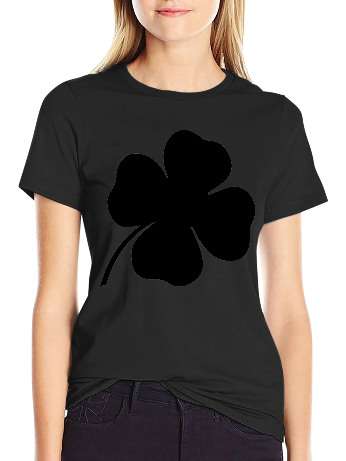 Black Clover T-Shirt - Lucky Four Leaf Design