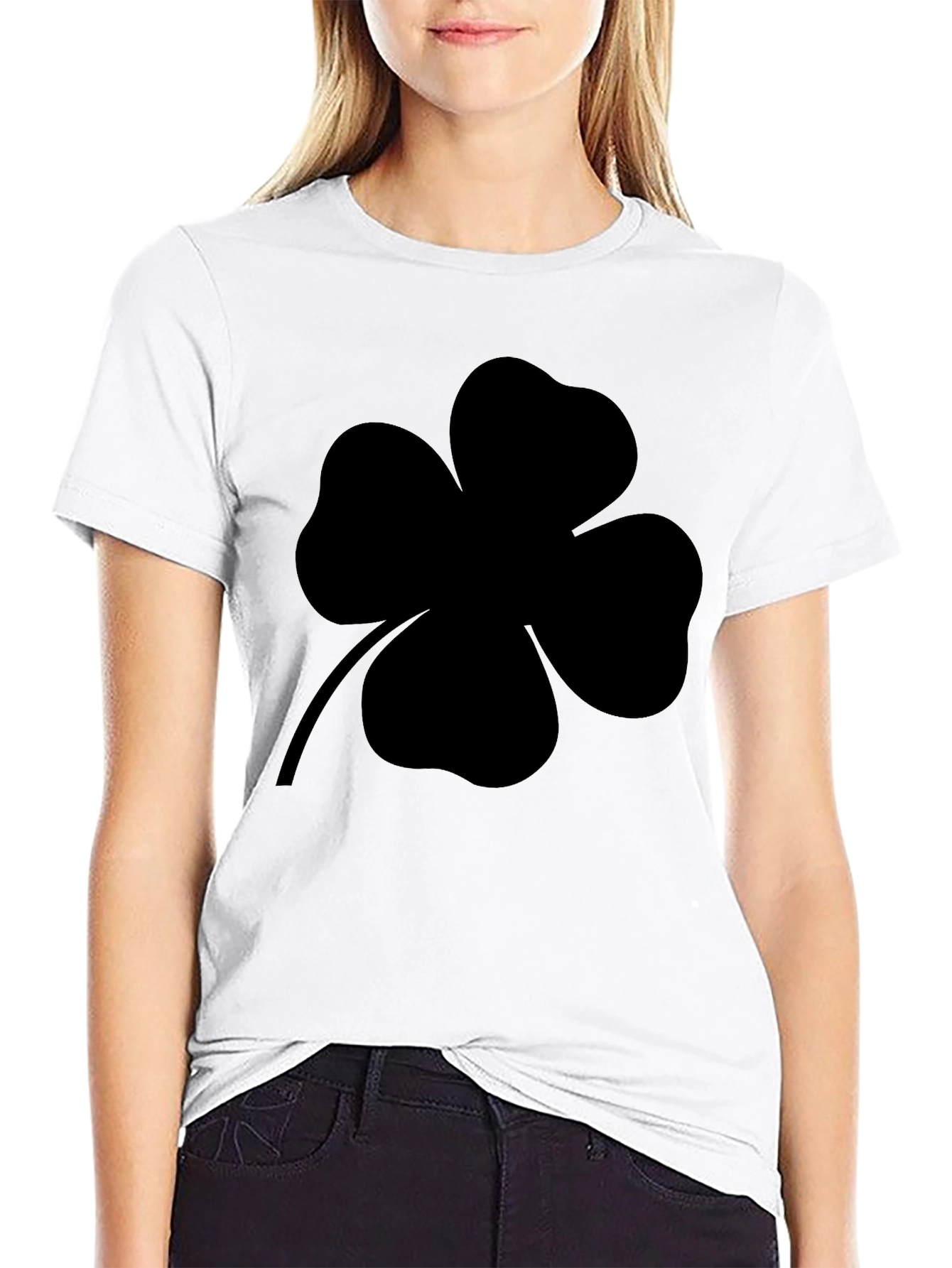 Black Clover T-Shirt - Lucky Four Leaf Design