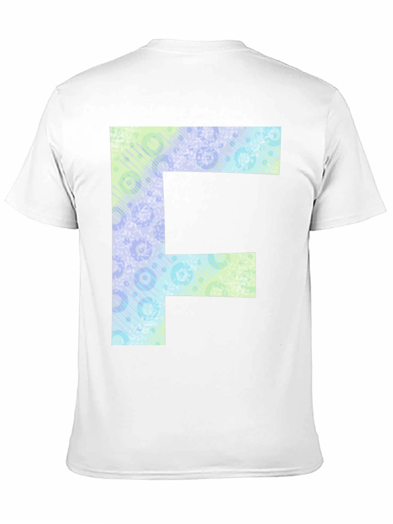 Letter F Patterned Tee - Black Cotton Casual Shirt