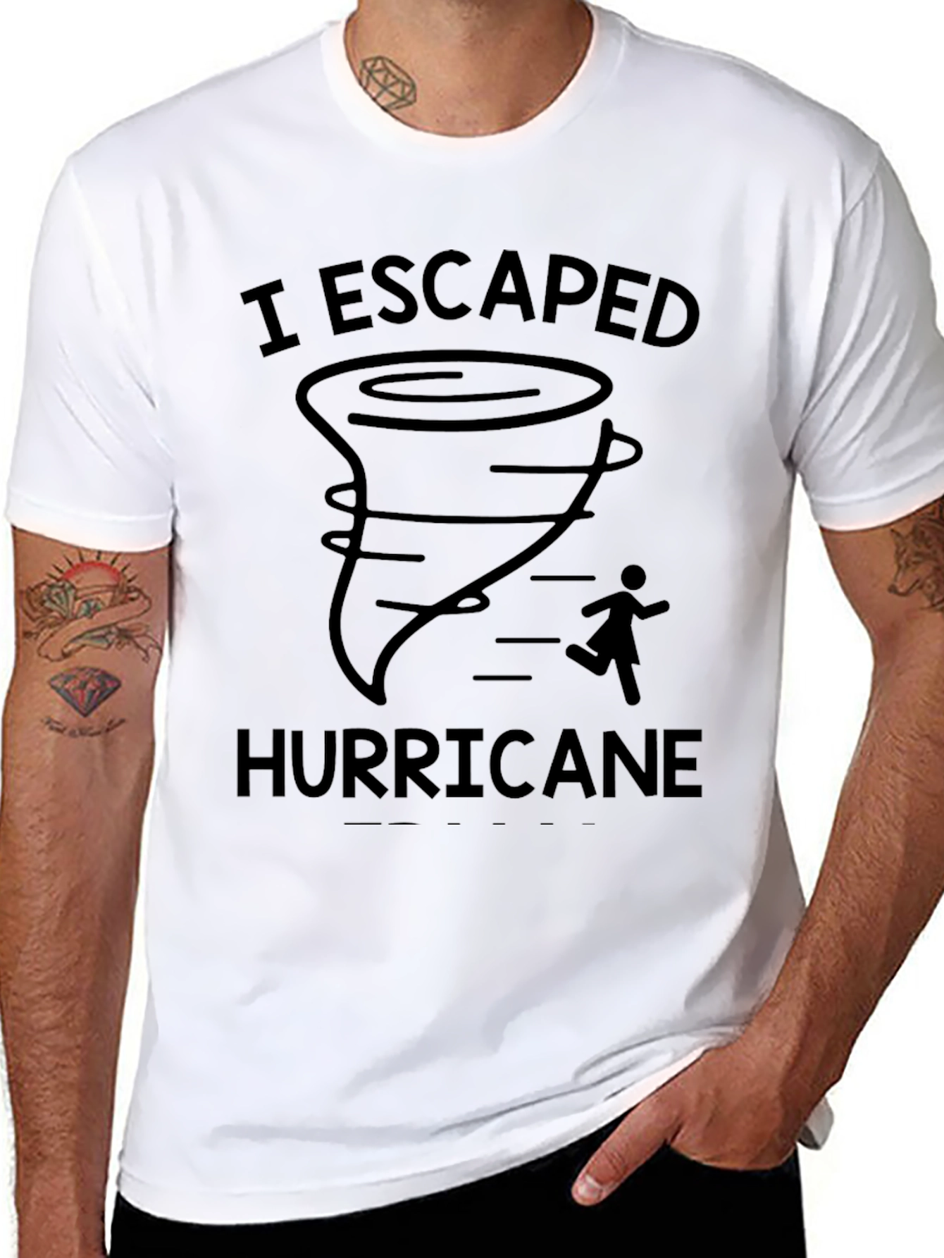 I Escaped Hurricane Graphic Tee - Black Cotton Shirt