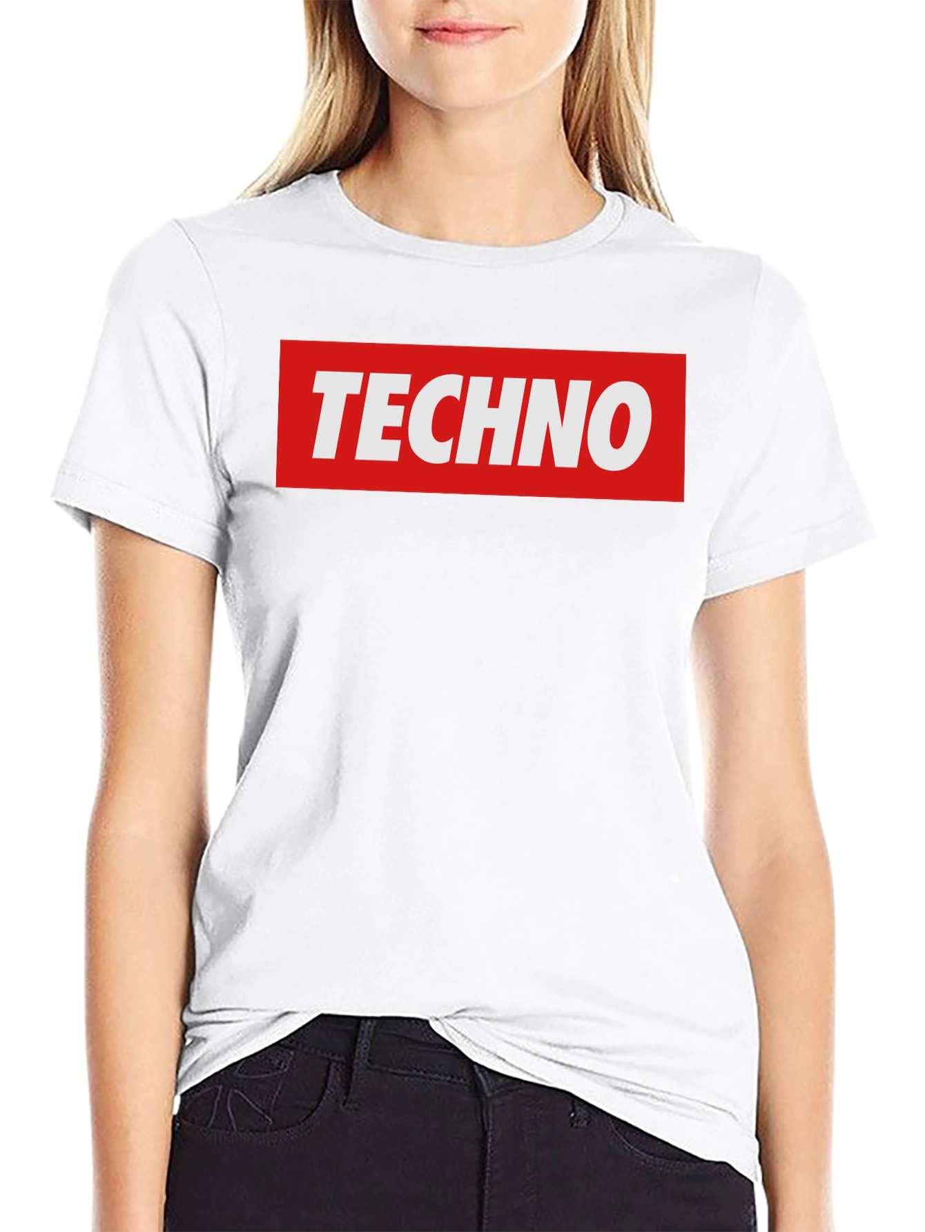 Techno Graphic T-Shirt - Bold Red & Black Design