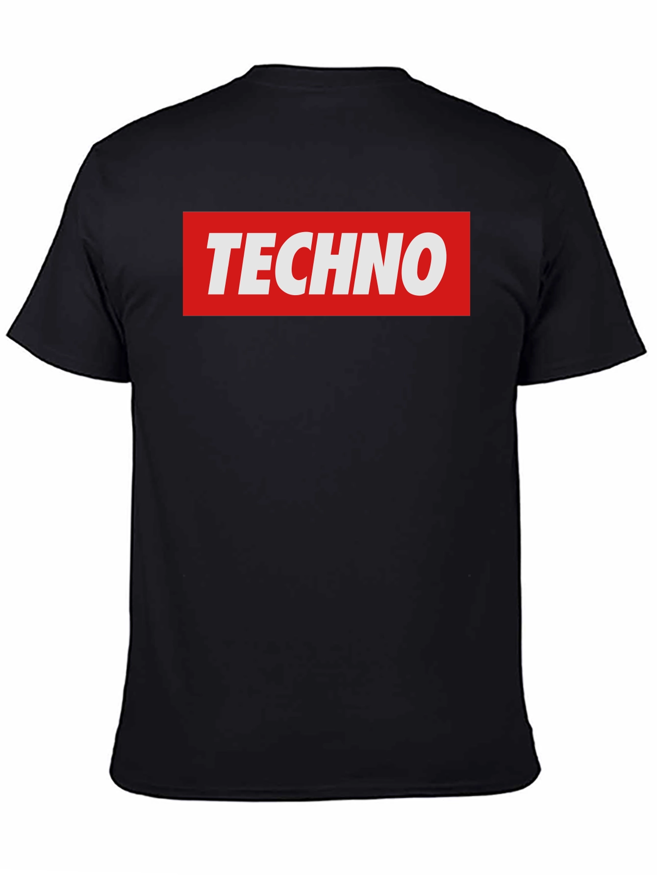 Techno Graphic T-Shirt - Bold Red & Black Design