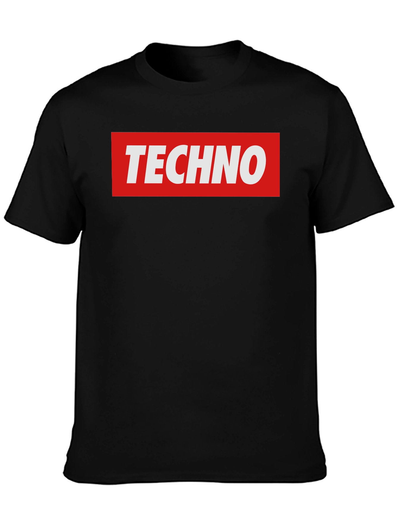 Techno Graphic T-Shirt - Bold Red & Black Design