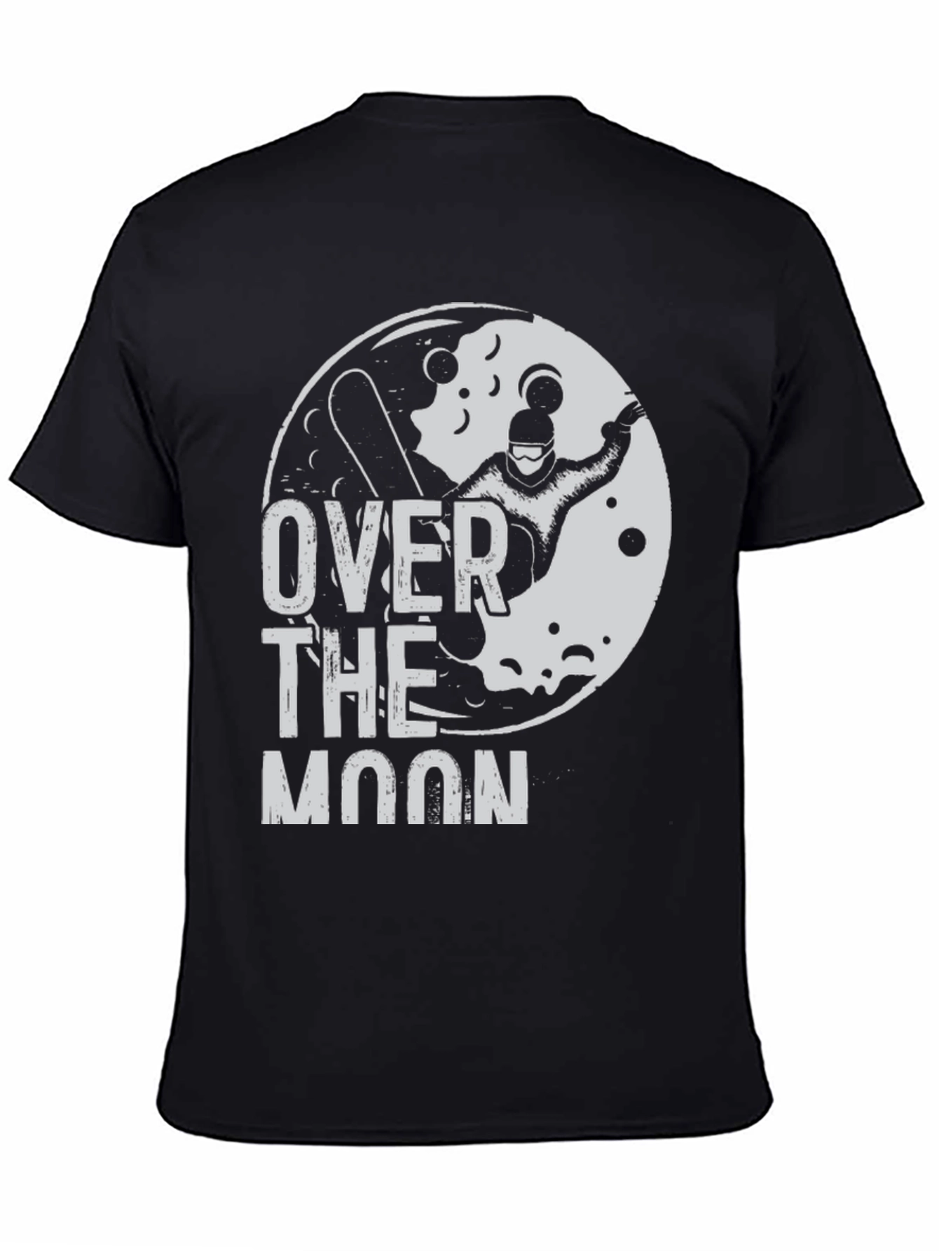 Over the Moon Snowboarder Black Graphic Tee