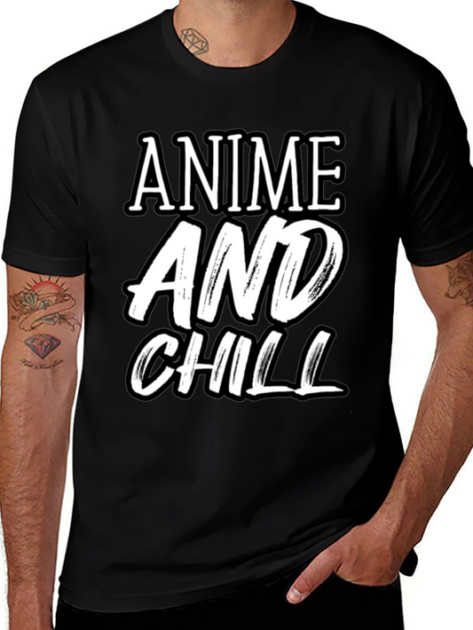 Anime and Chill Black T-Shirt