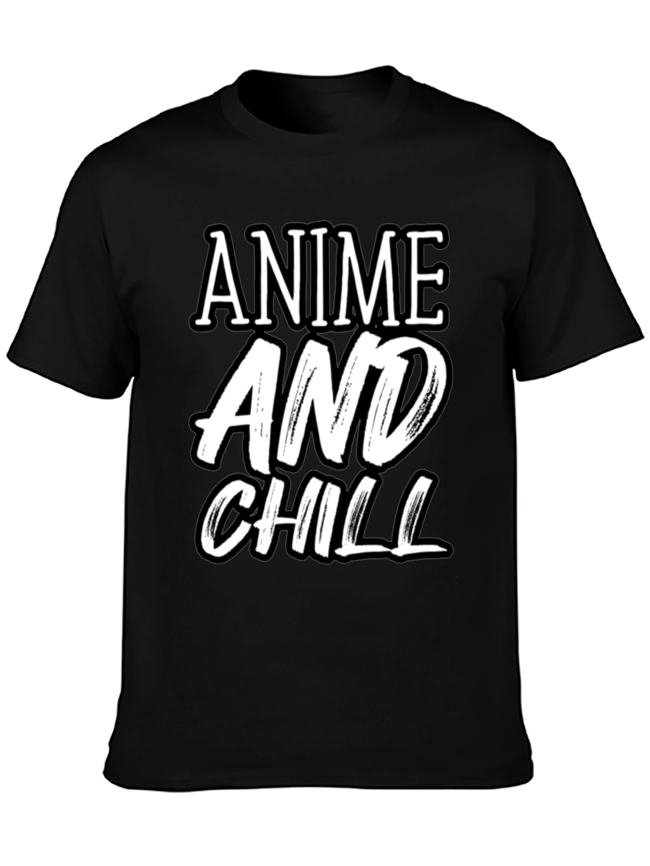 Anime and Chill Black T-Shirt