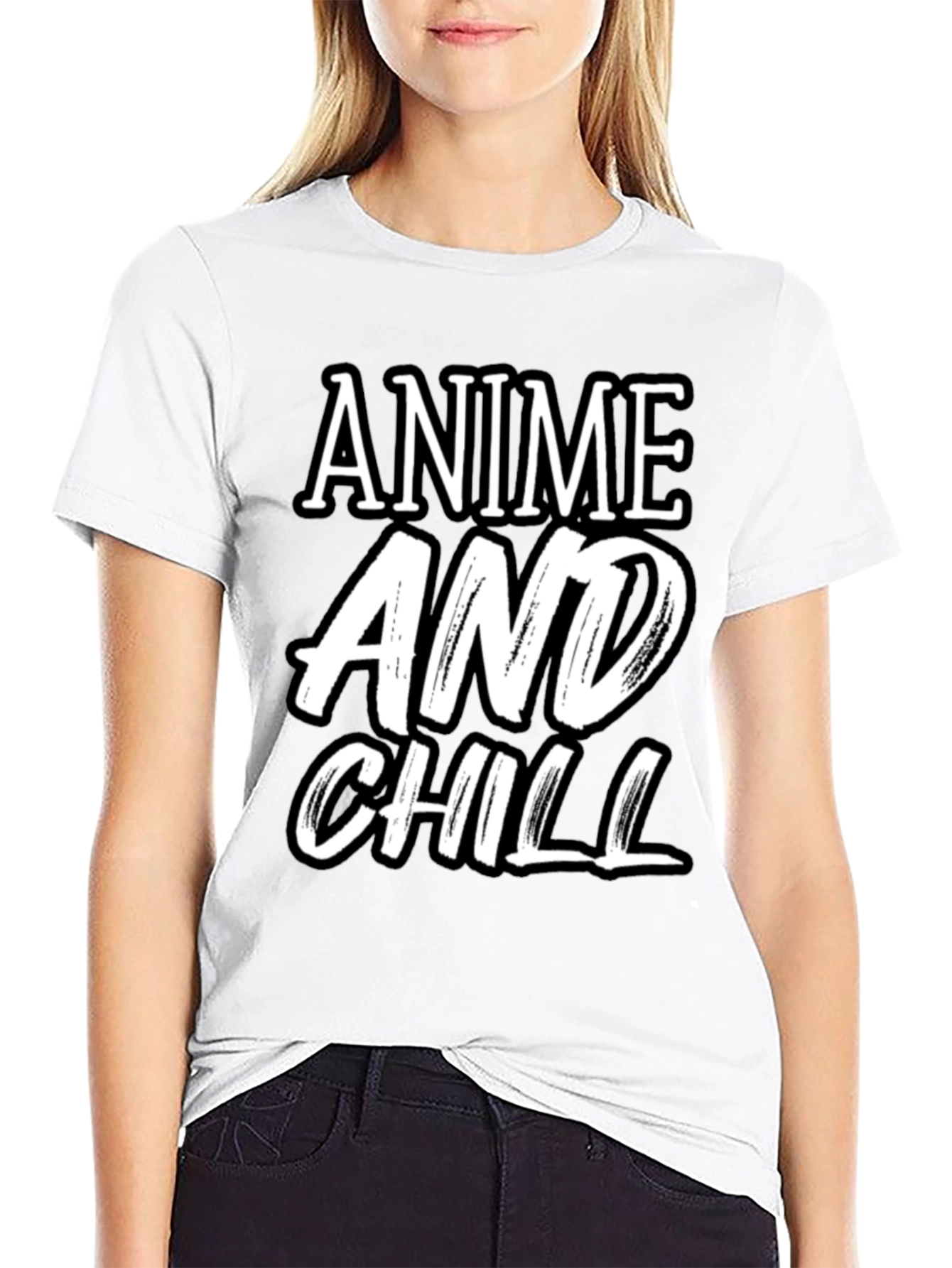 Anime and Chill Black T-Shirt