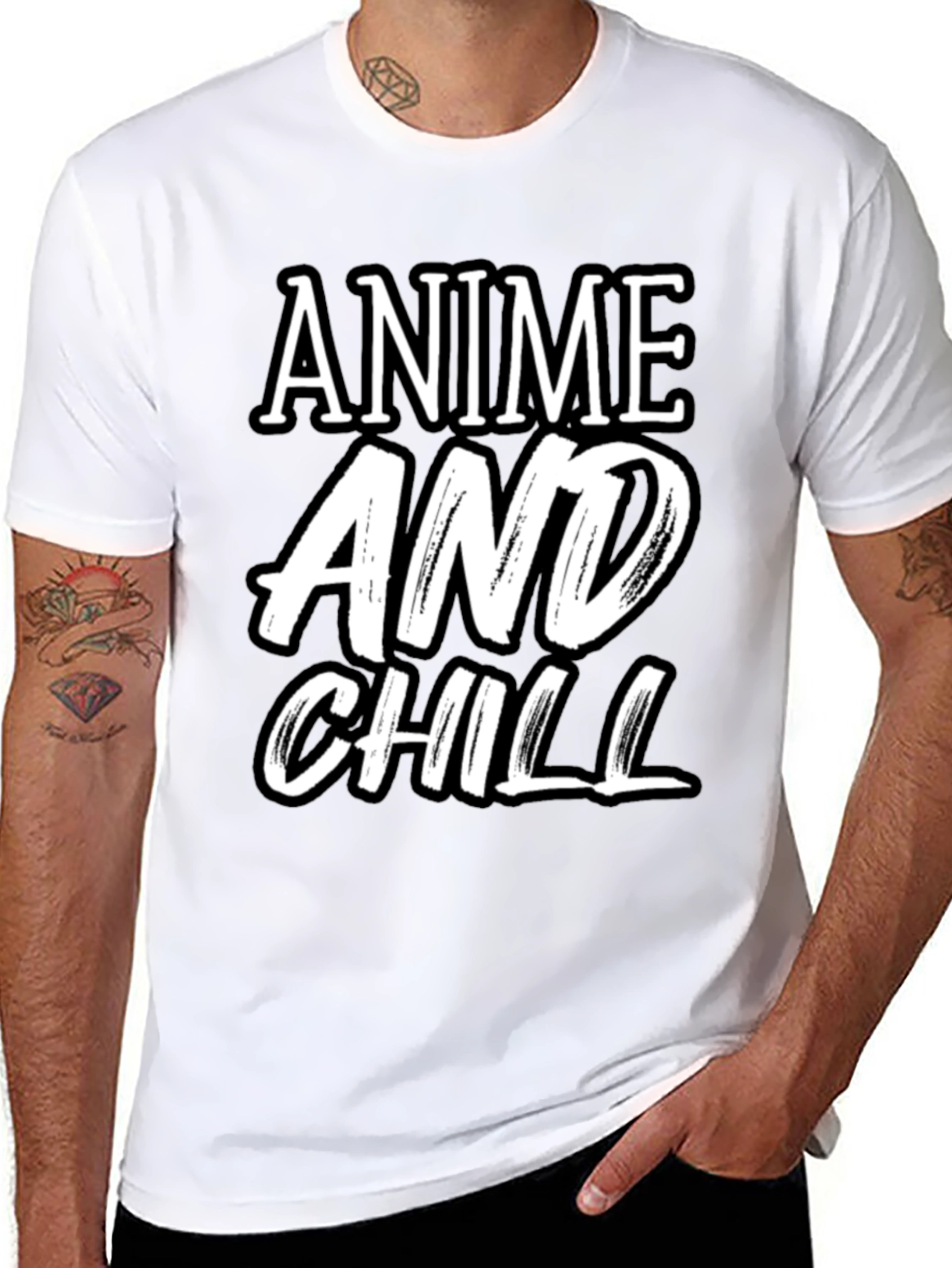 Anime and Chill Black T-Shirt