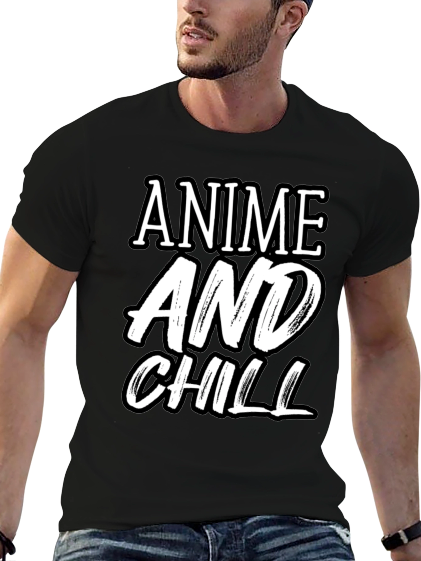 Anime and Chill Black T-Shirt