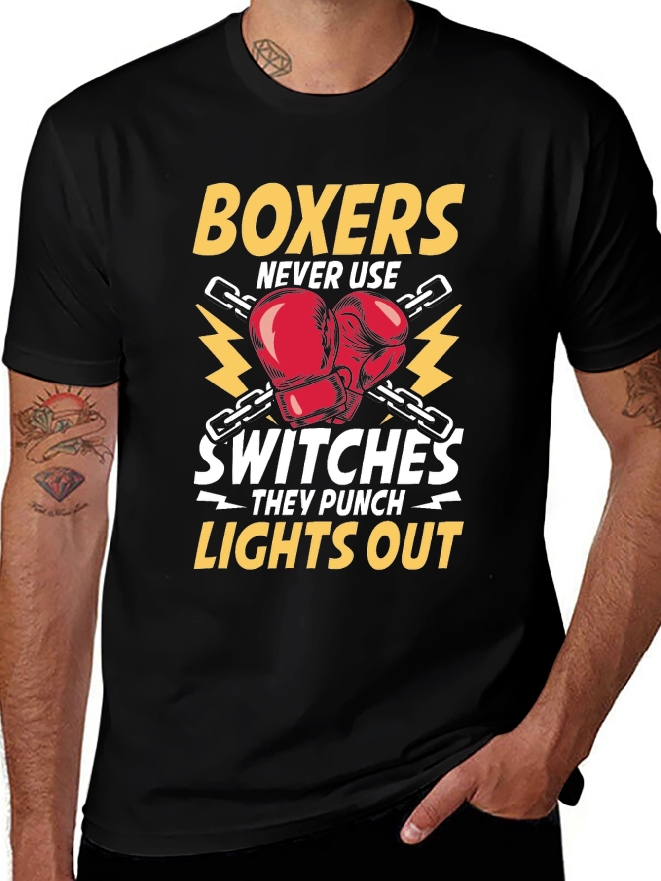 Boxer Punch Lights Out Black T-Shirt