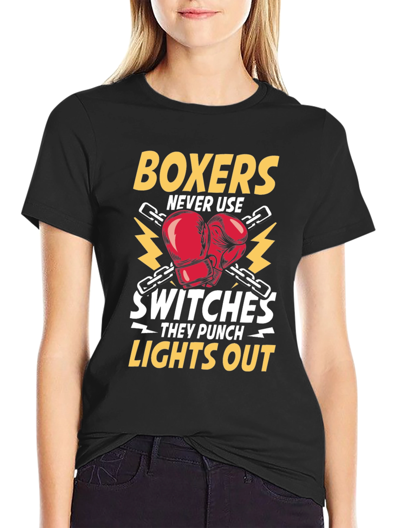 Boxer Punch Lights Out Black T-Shirt