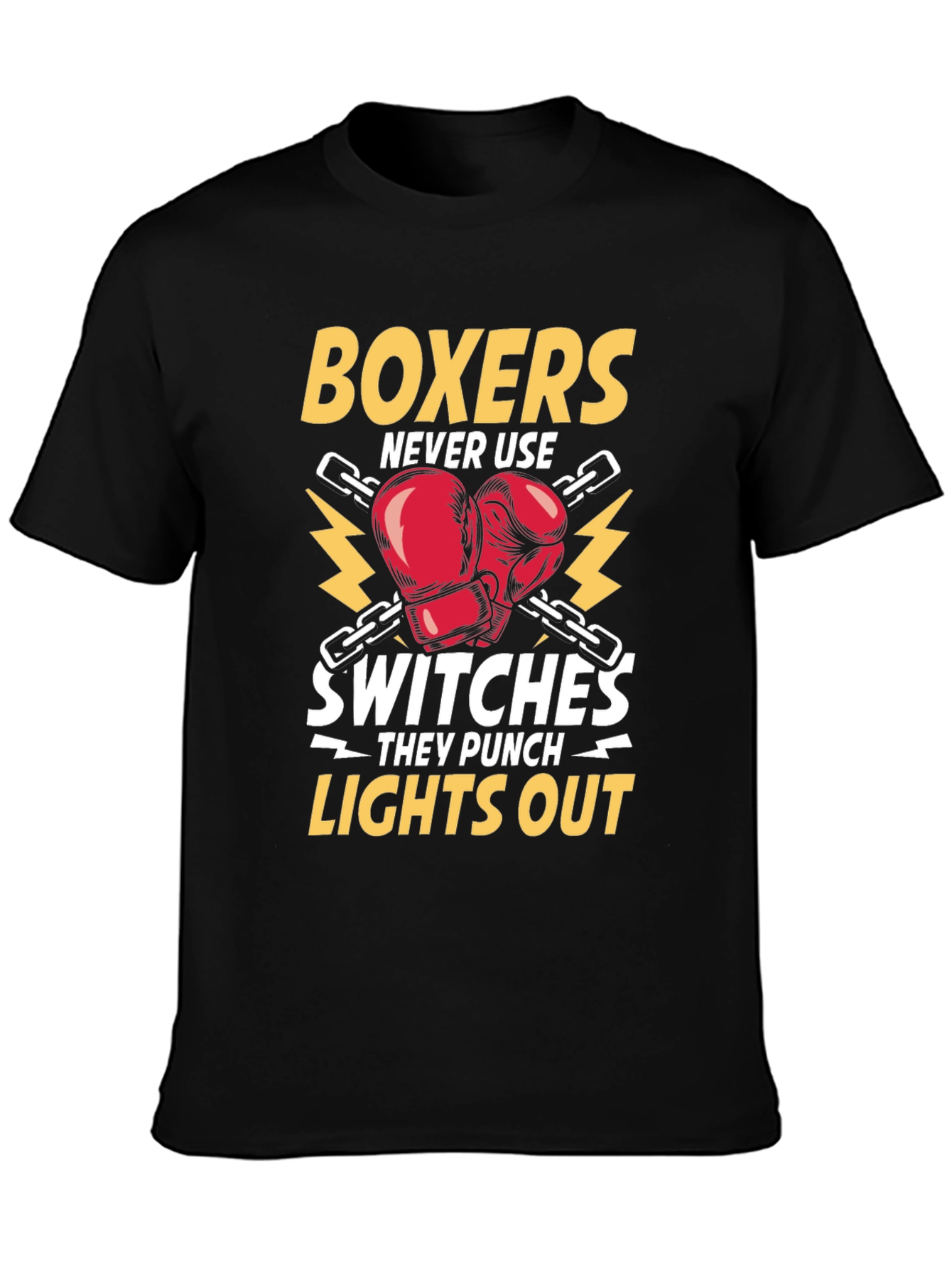 Boxer Punch Lights Out Black T-Shirt