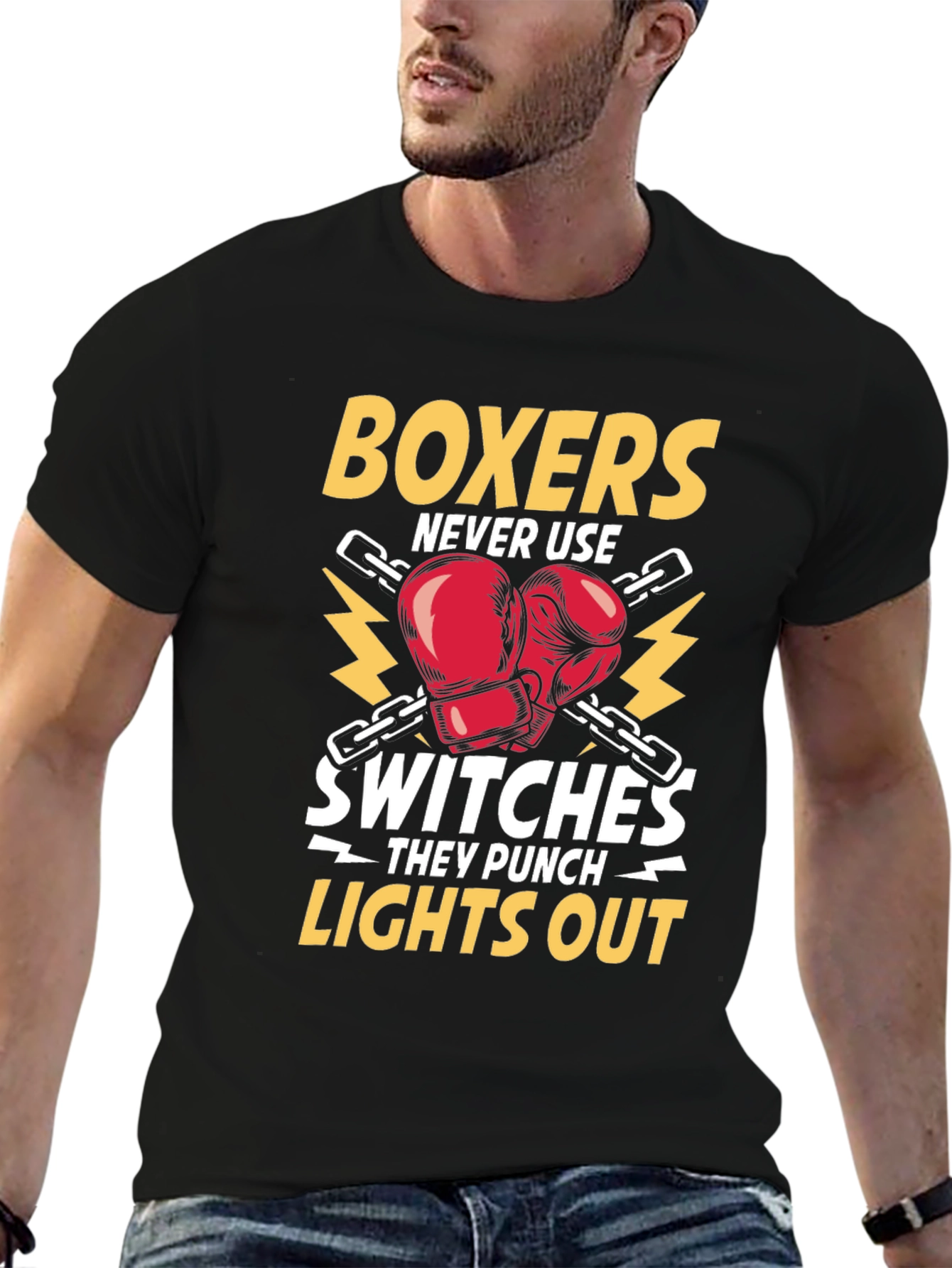 Boxer Punch Lights Out Black T-Shirt