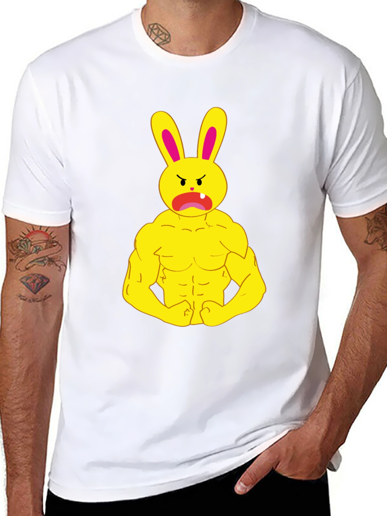 Angry Bunny Gym Black T-Shirt