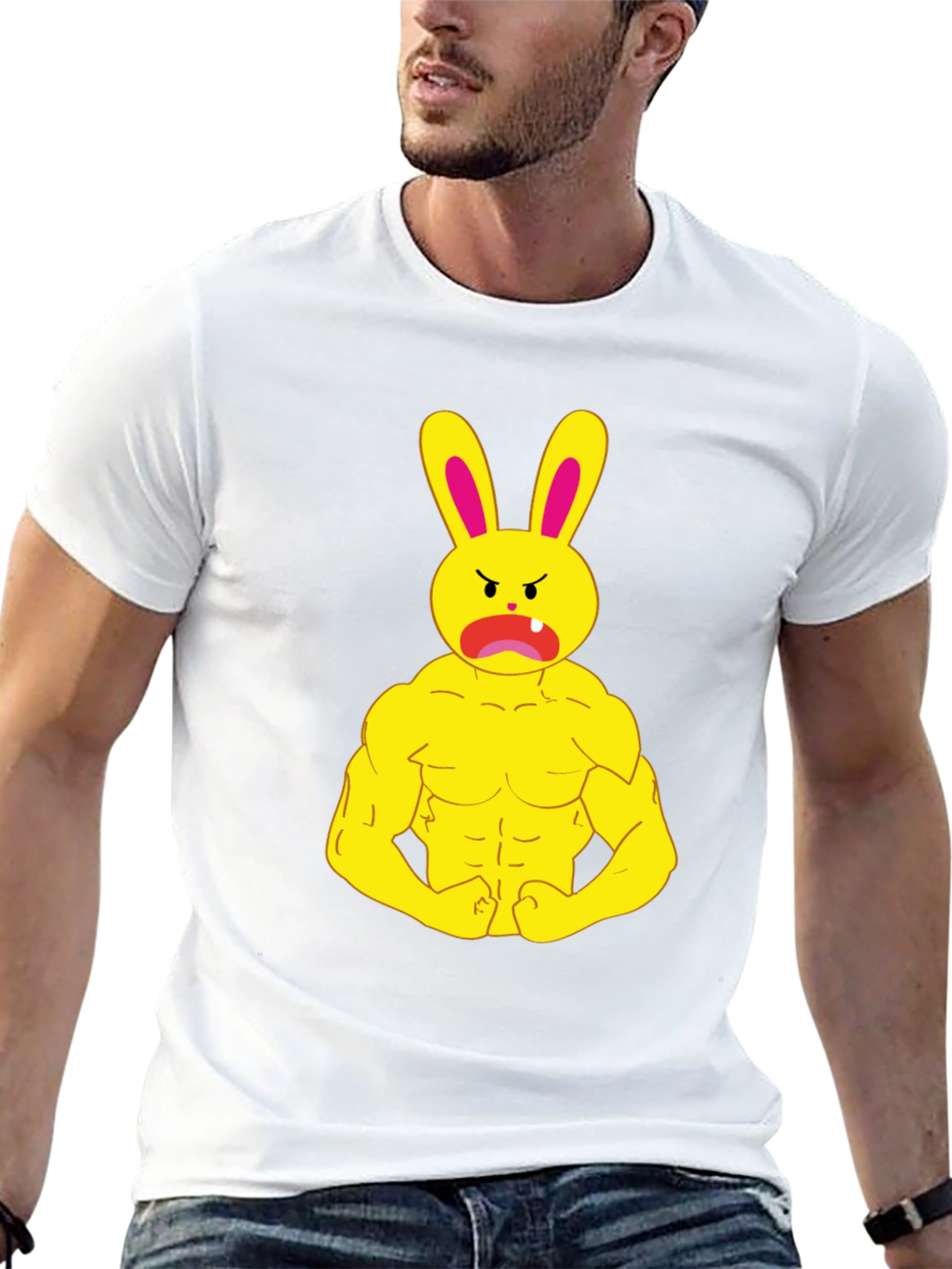 Angry Bunny Gym Black T-Shirt
