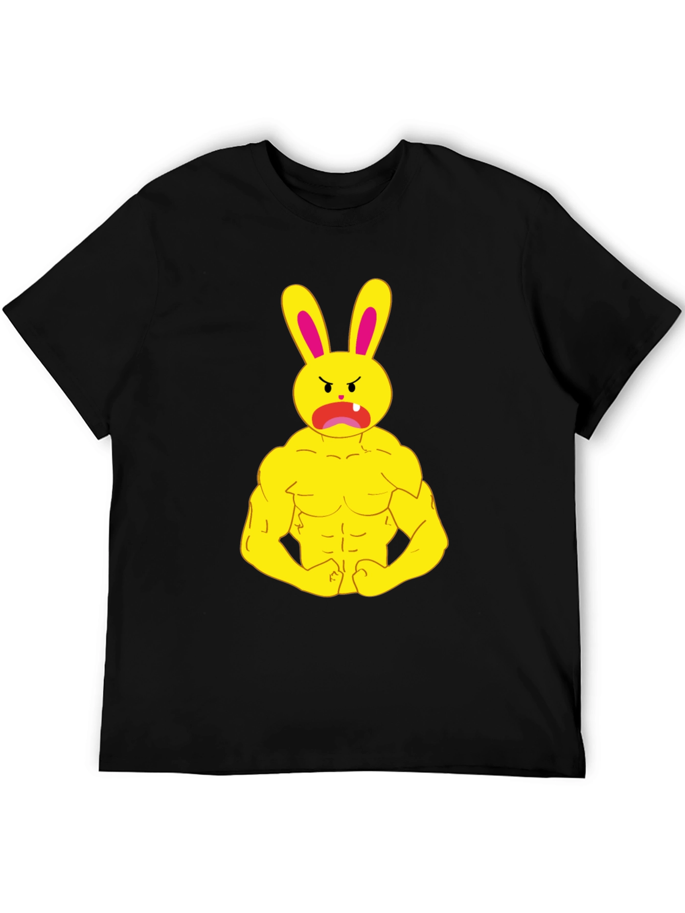 Angry Bunny Gym Black T-Shirt