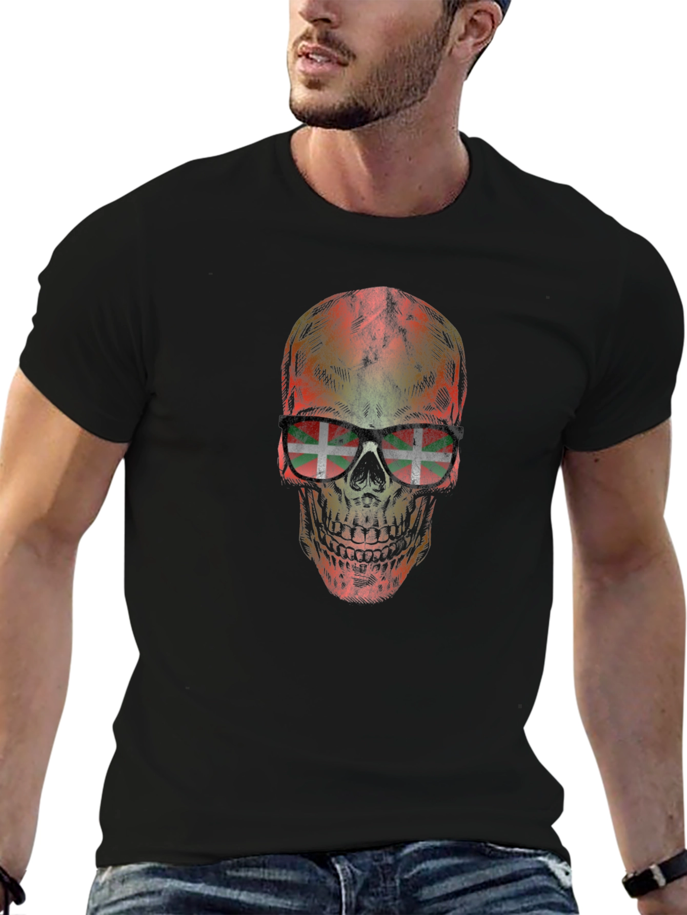 Basque Skull T-Shirt - Black Graphic Tee