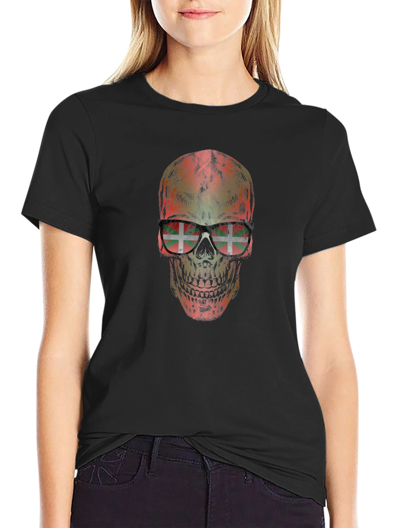 Basque Skull T-Shirt - Black Graphic Tee