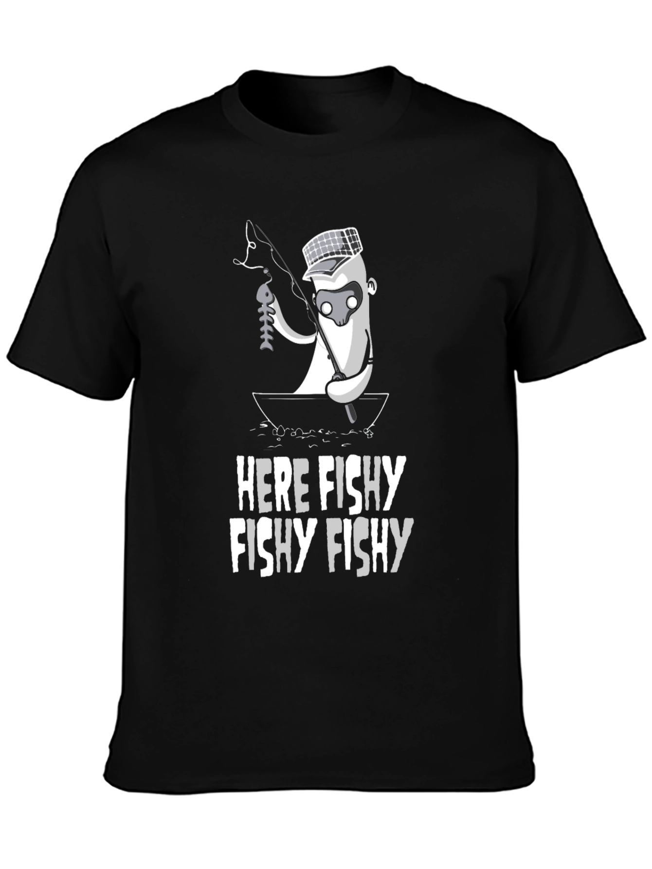 Here Fishy T-Shirt - Funny Fishing Graphic Tee