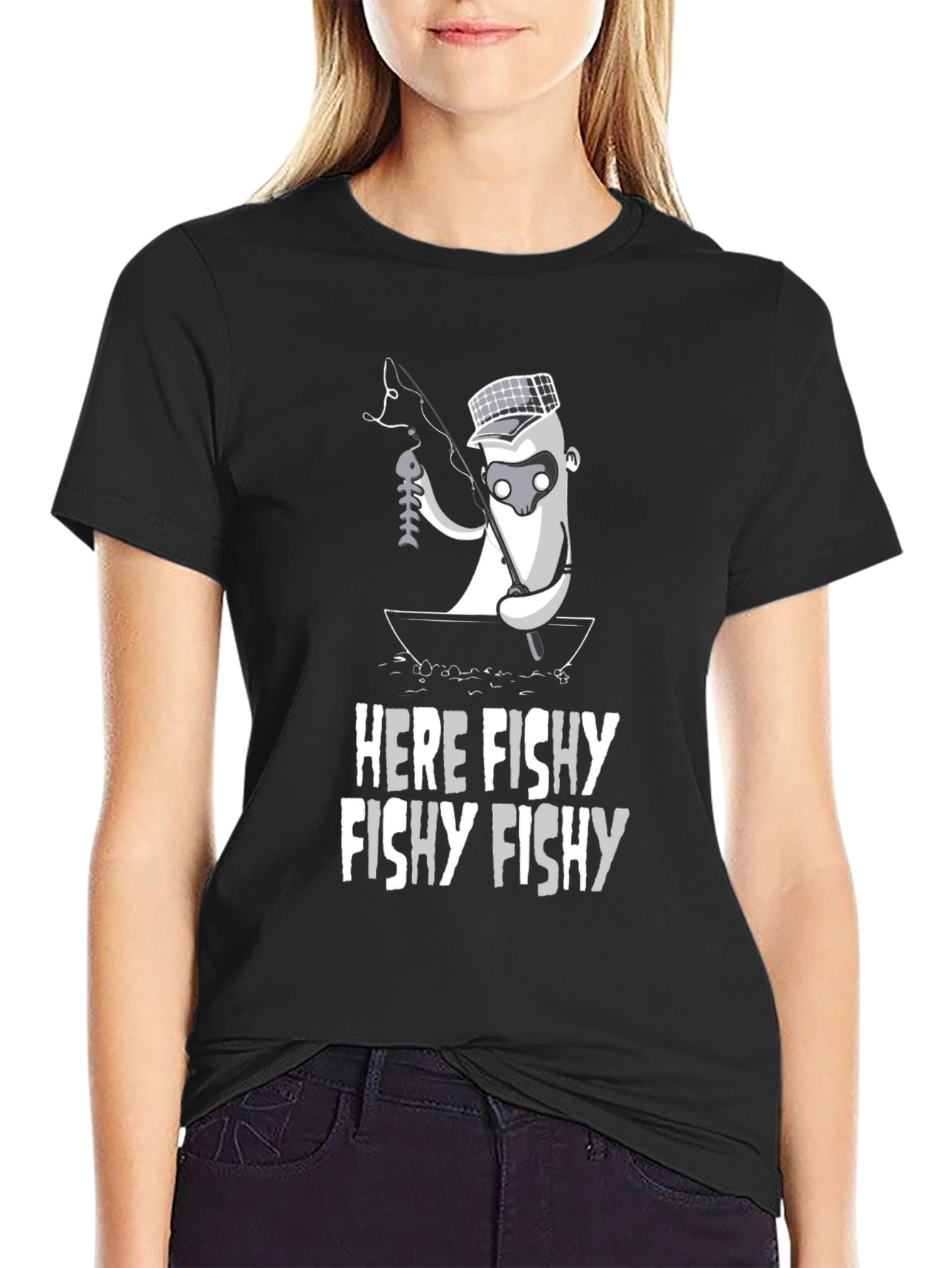 Here Fishy T-Shirt - Funny Fishing Graphic Tee