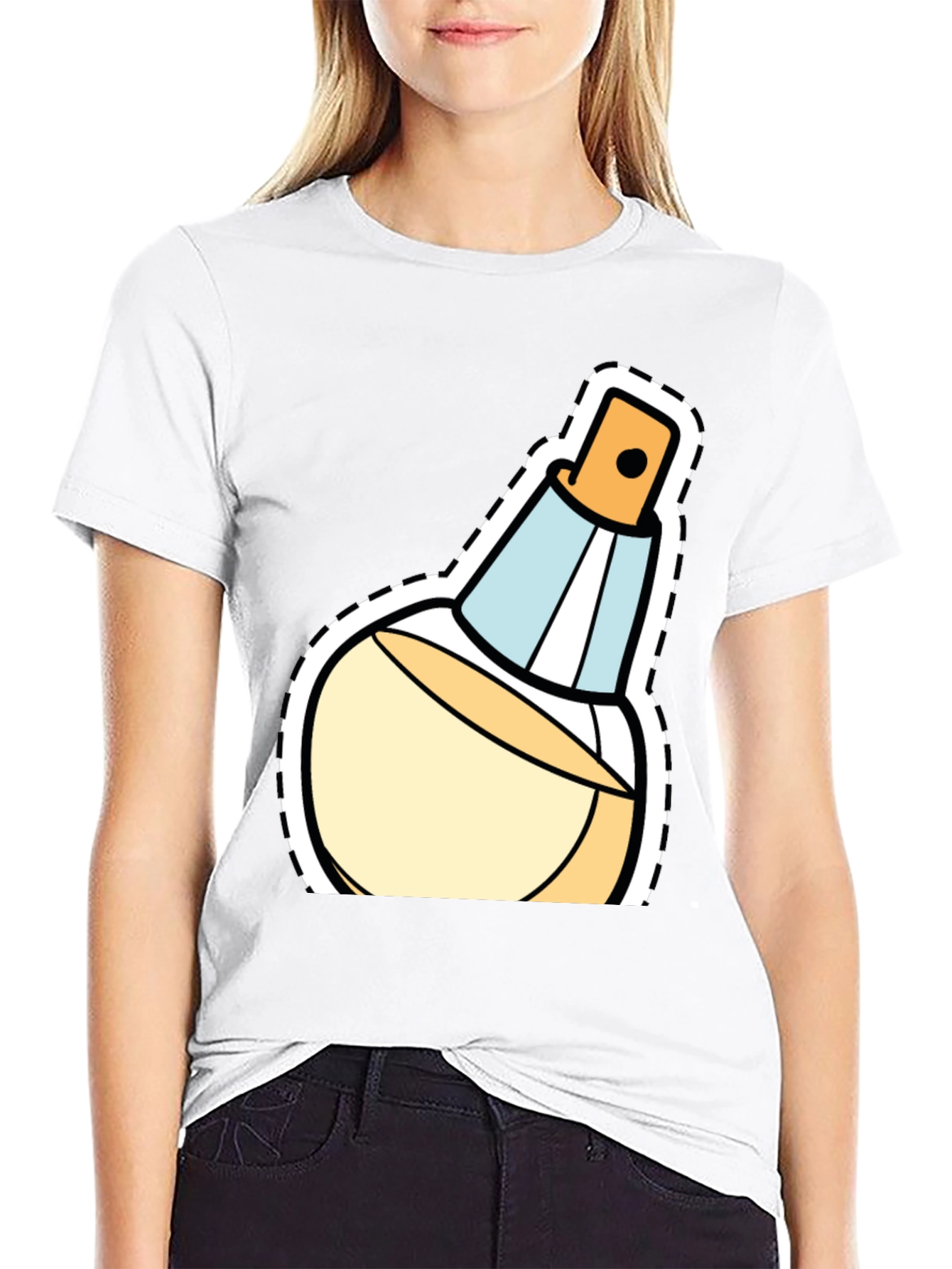 Stylish Perfume Bottle Graphic T-Shirt