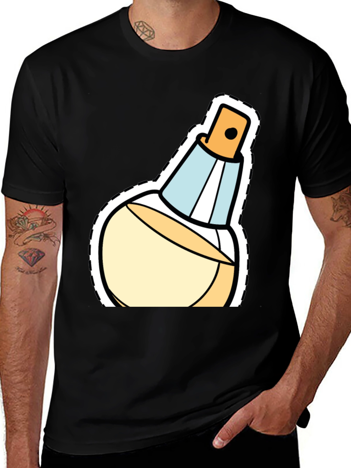 Stylish Perfume Bottle Graphic T-Shirt