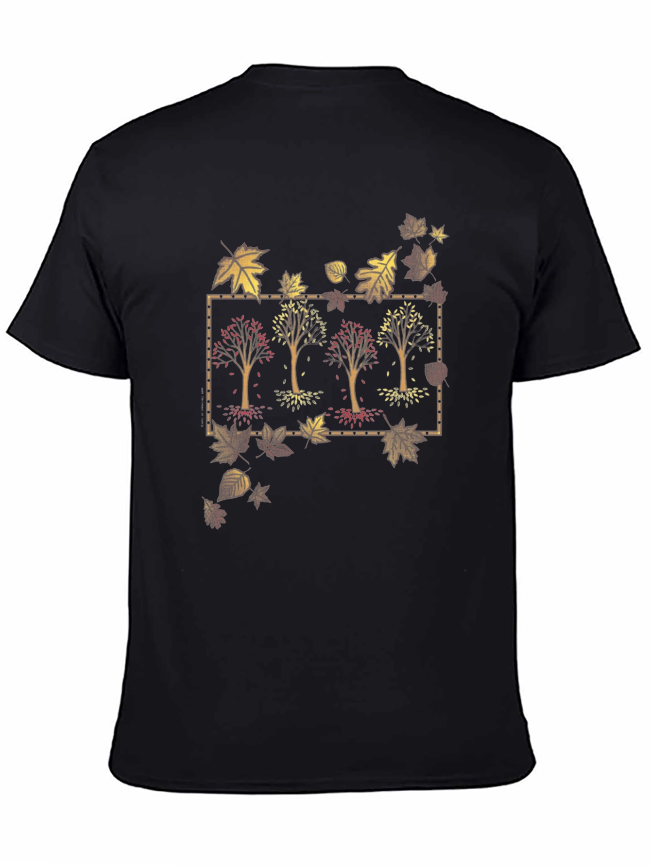 Autumn Trees Graphic Tee - Mens Black T-Shirt