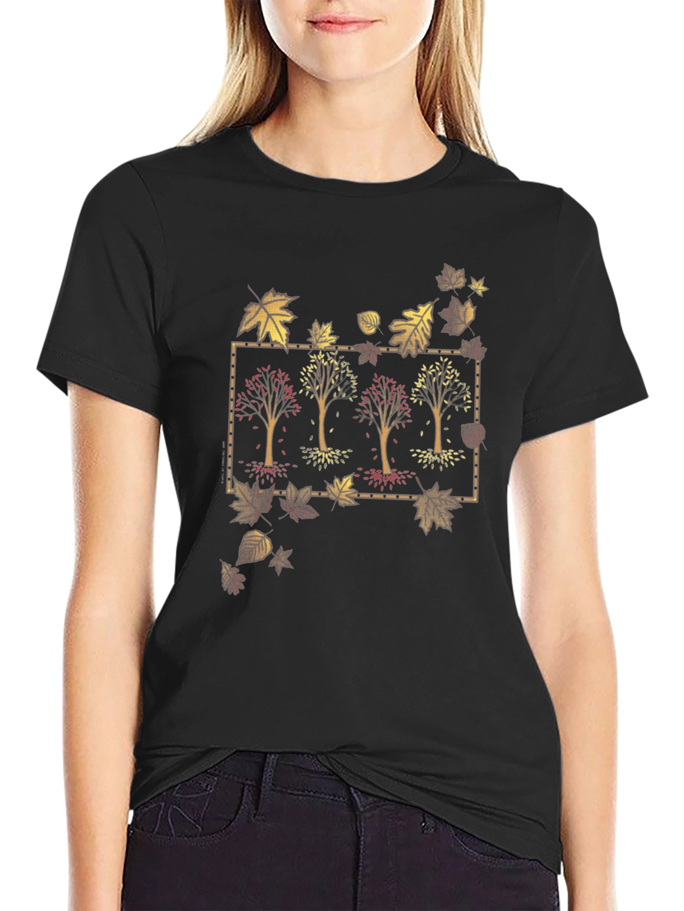 Autumn Trees Graphic Tee - Mens Black T-Shirt
