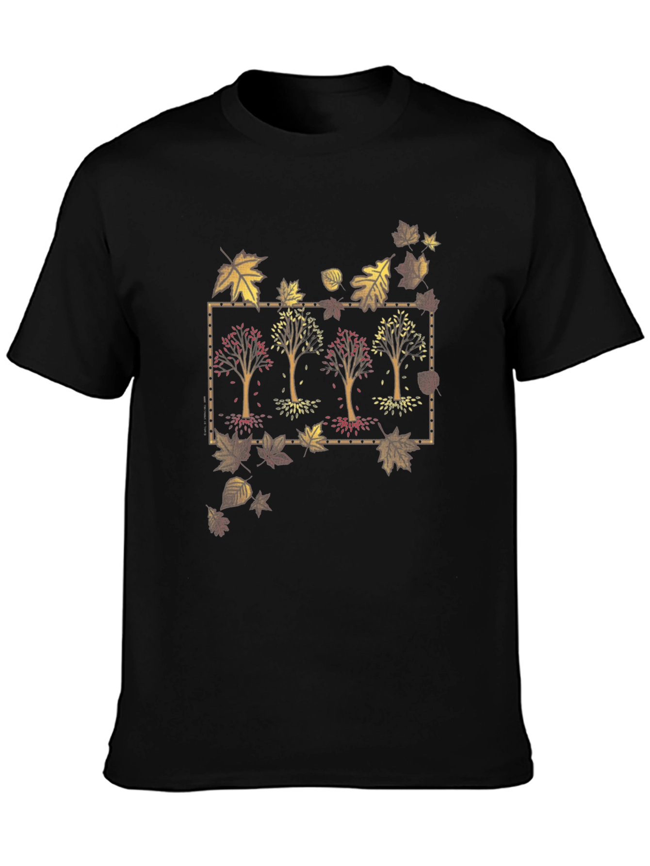 Autumn Trees Graphic Tee - Mens Black T-Shirt