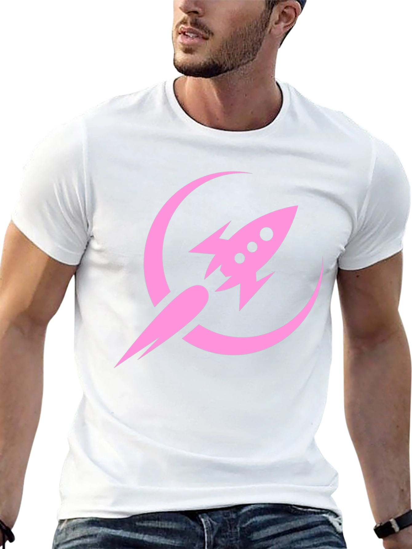 Rocket to the Moon Graphic Tee - Black