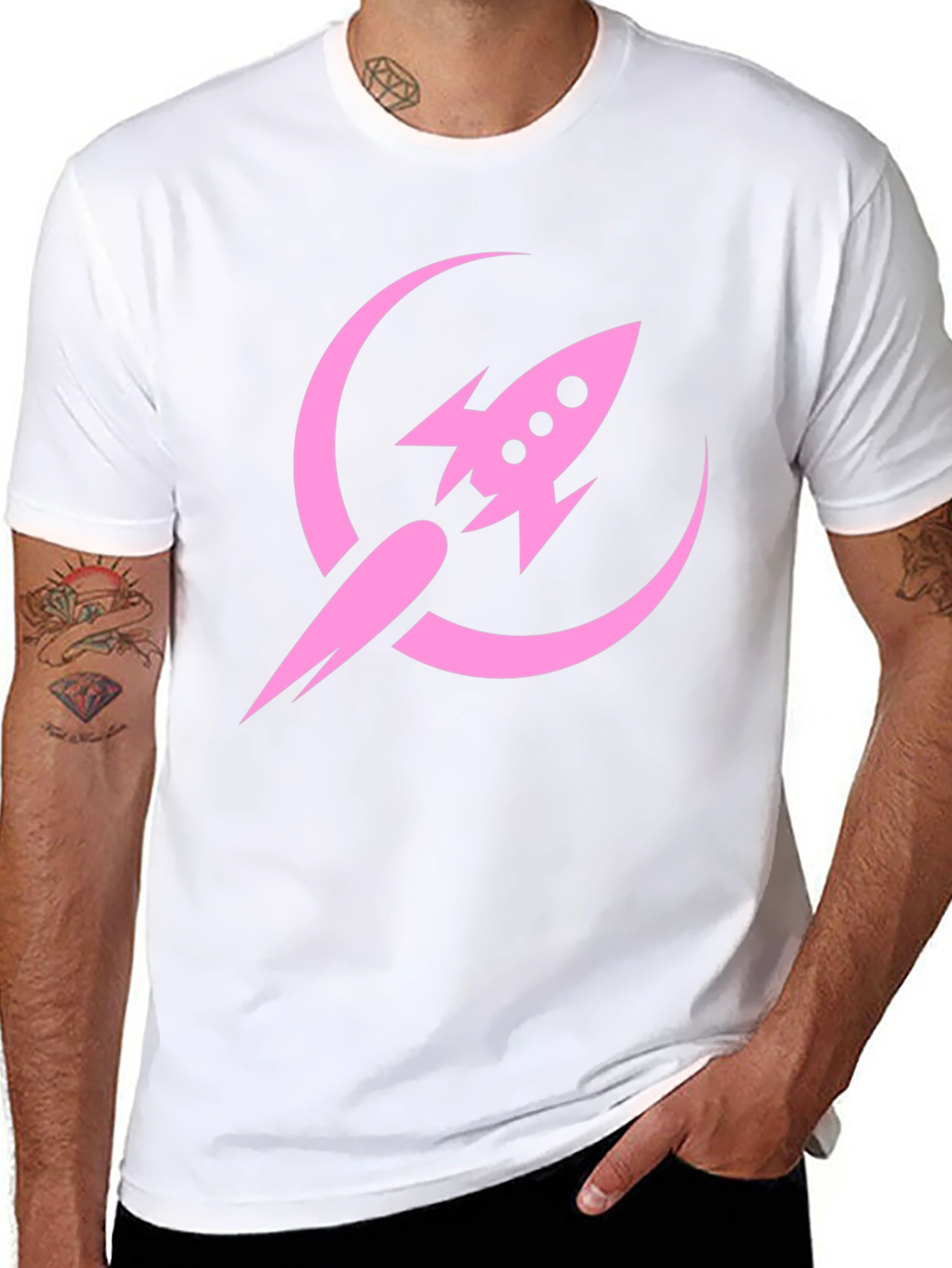 Rocket to the Moon Graphic Tee - Black