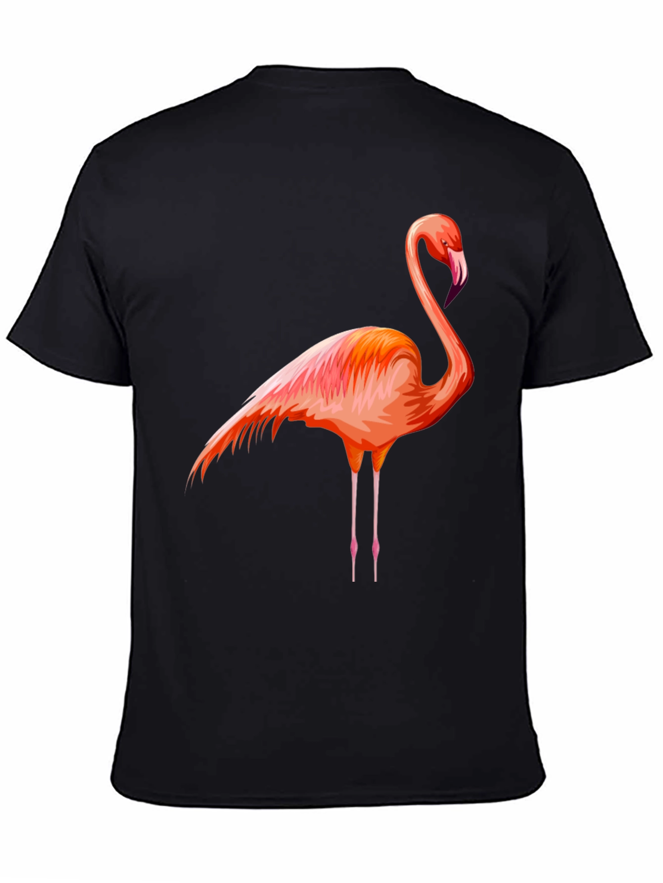 Flamingo Graphic Tee - Black Cotton Comfort