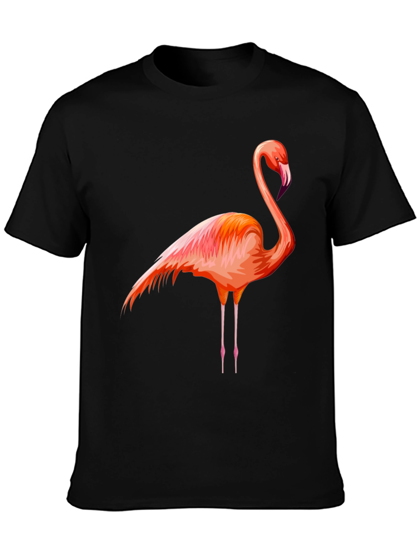 Flamingo Graphic Tee - Black Cotton Comfort