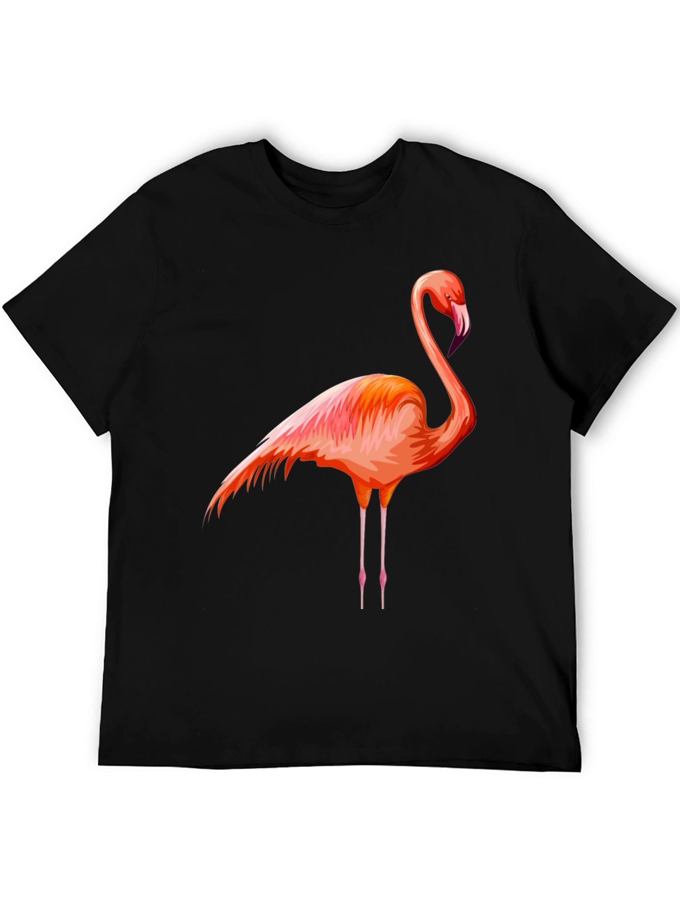 Flamingo Graphic Tee - Black Cotton Comfort
