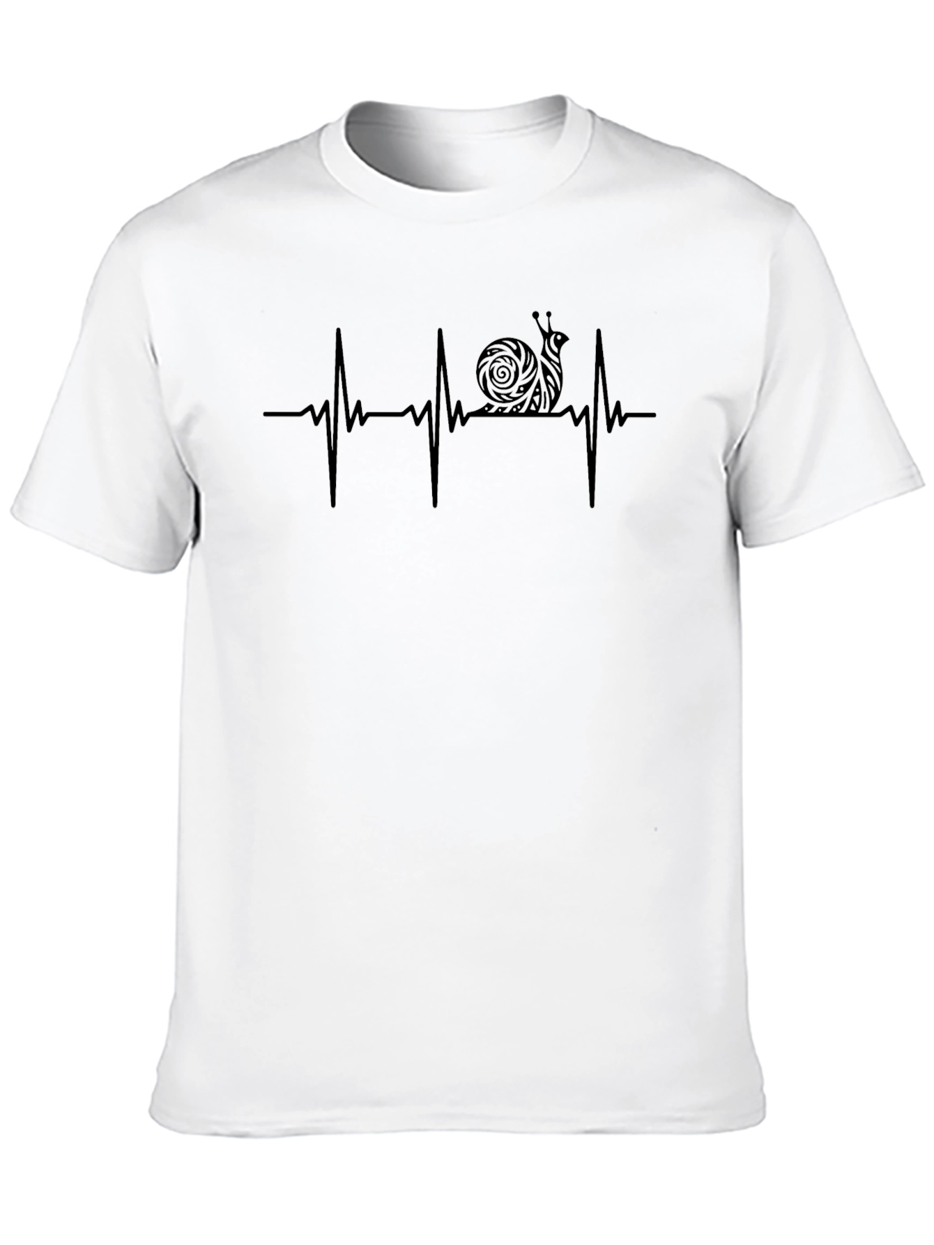 Snail Heartbeat Graphic Tee - Black