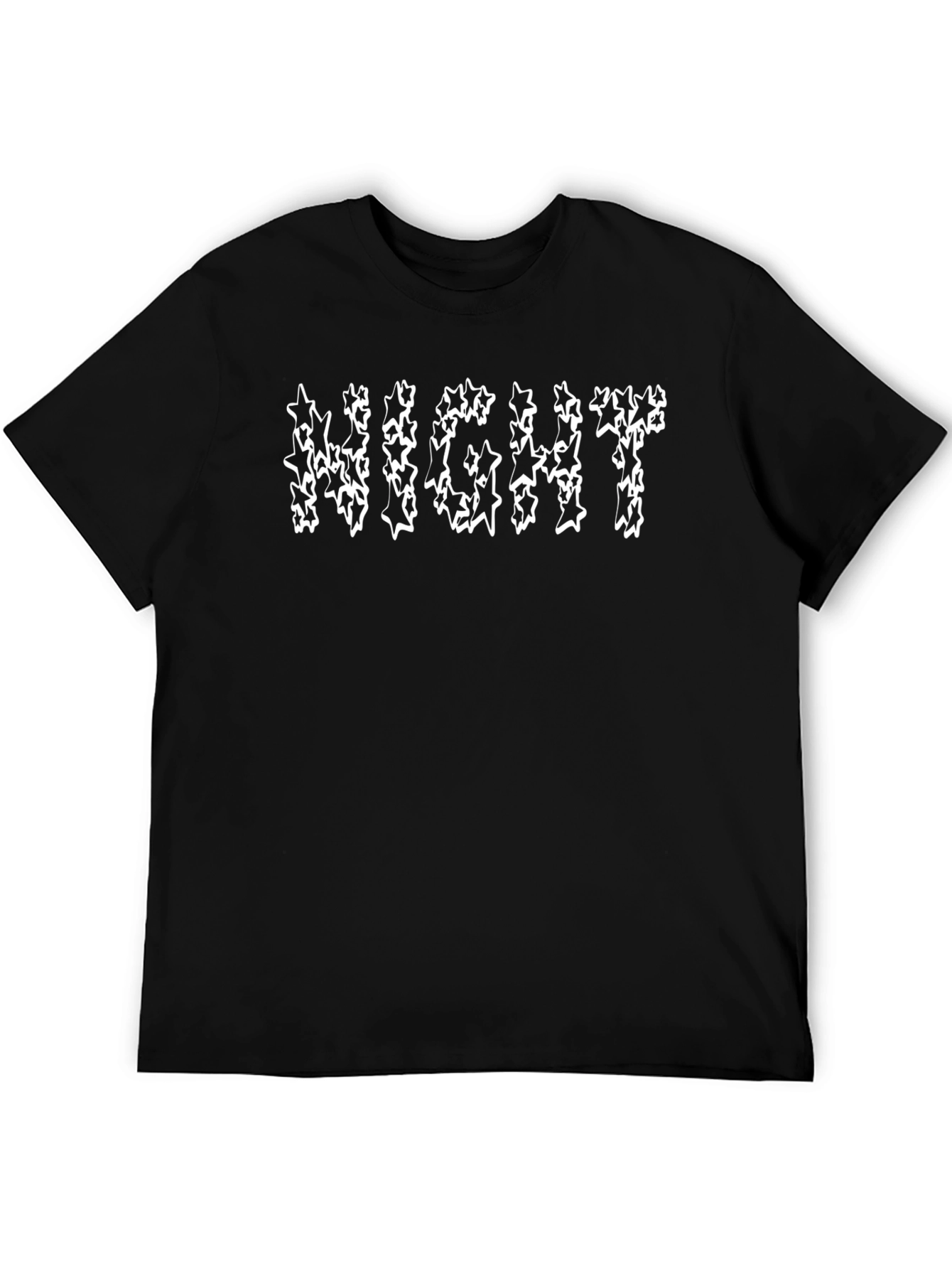 Starry Night Graphic Tee - Black Cotton T-Shirt