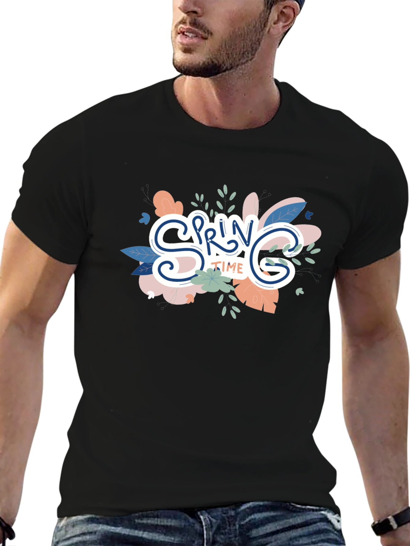 Spring Time Graphic Tee - Trendy Floral Design