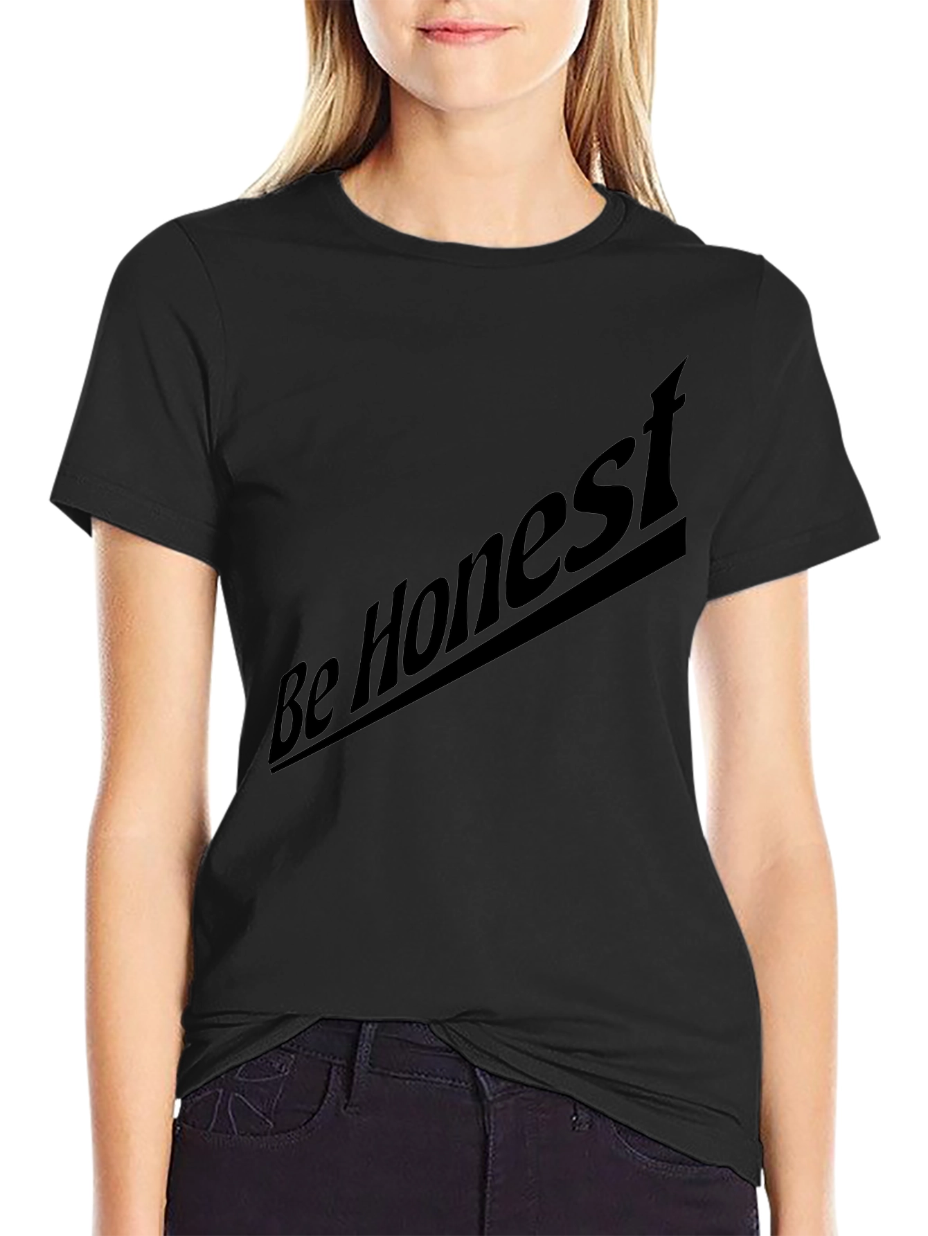 Be Honest Black T-Shirt - Stylish & Comfortable