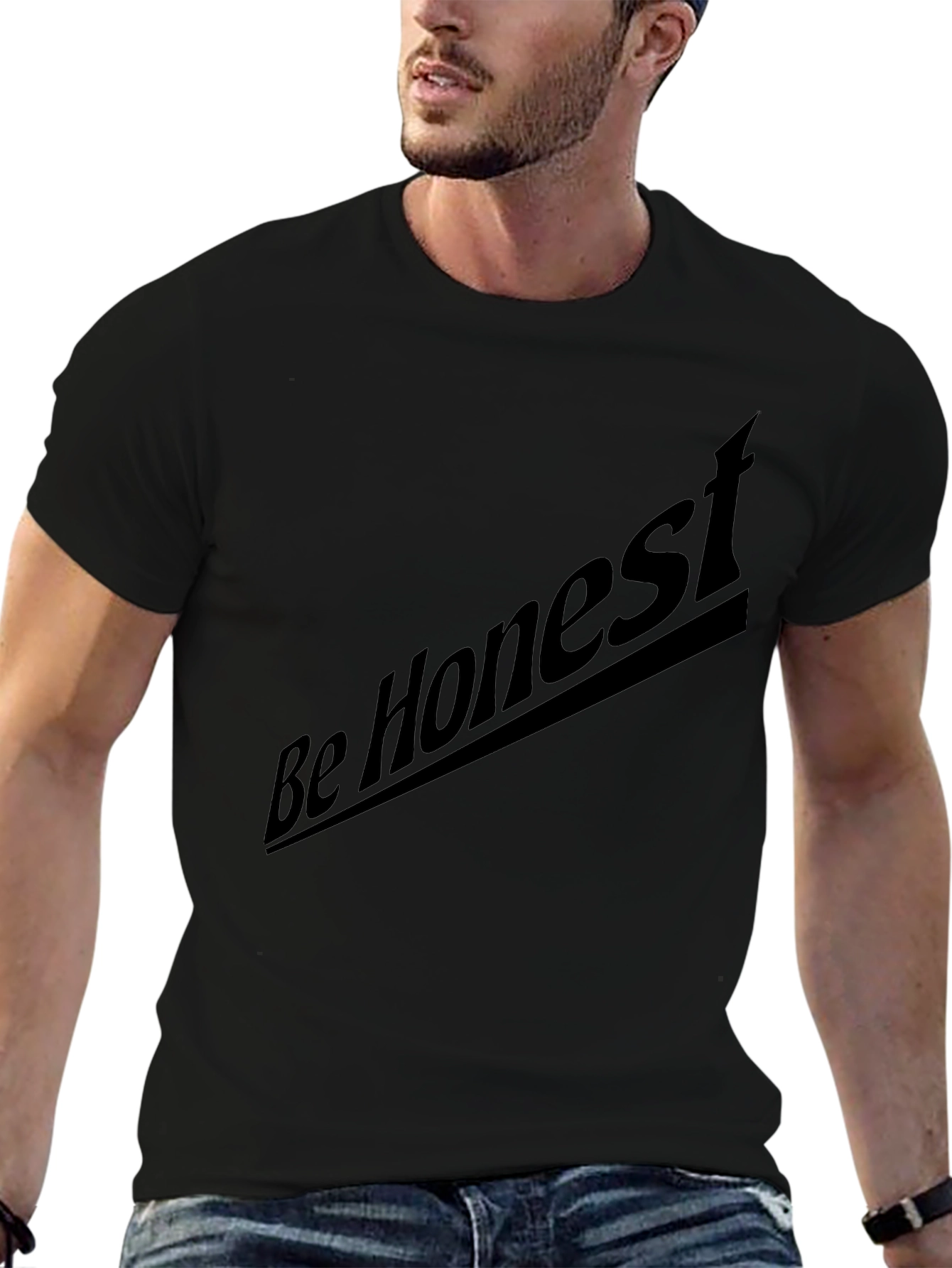 Be Honest Black T-Shirt - Stylish & Comfortable
