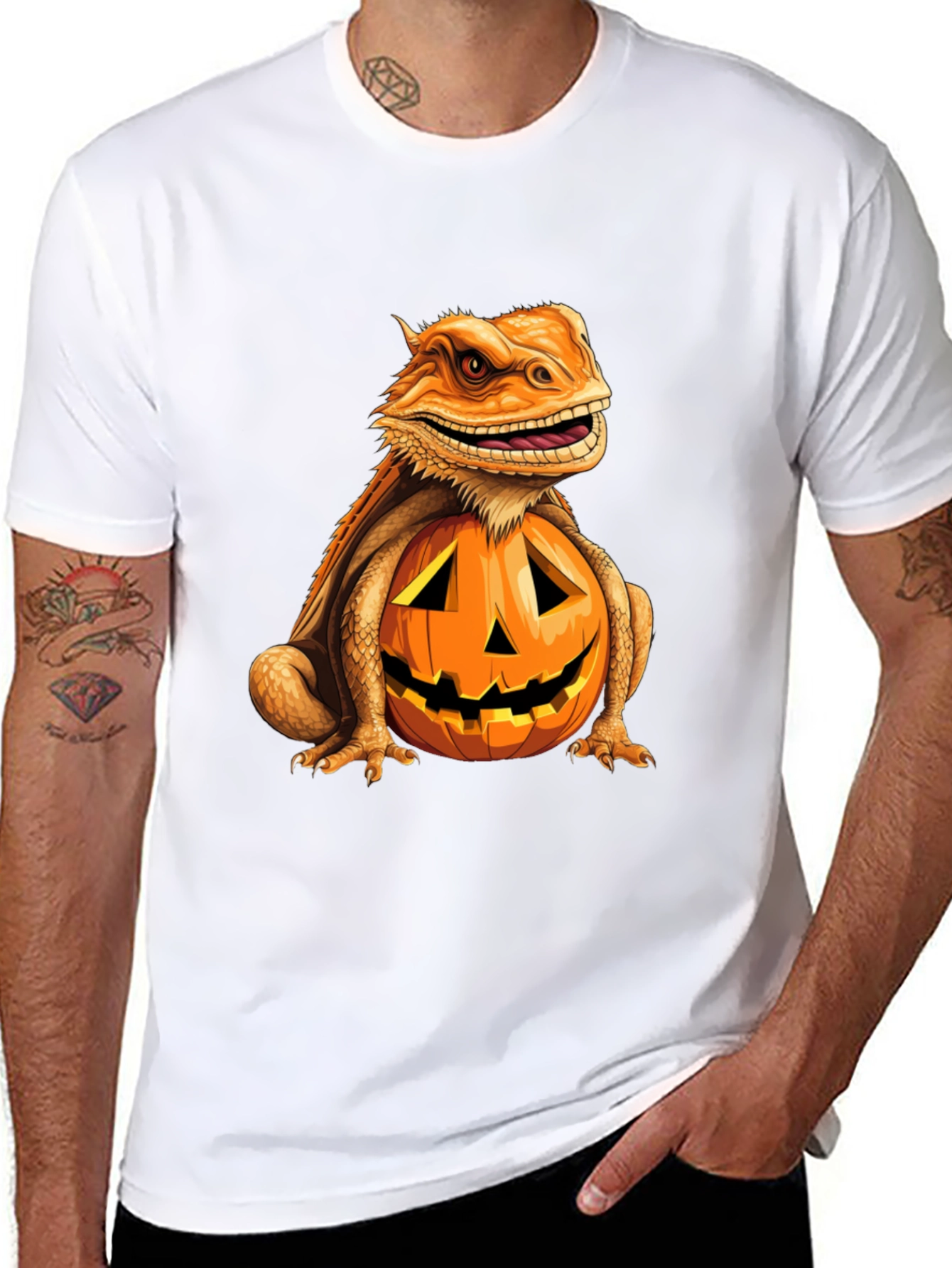 Bearded Dragon Pumpkin Halloween T-Shirt
