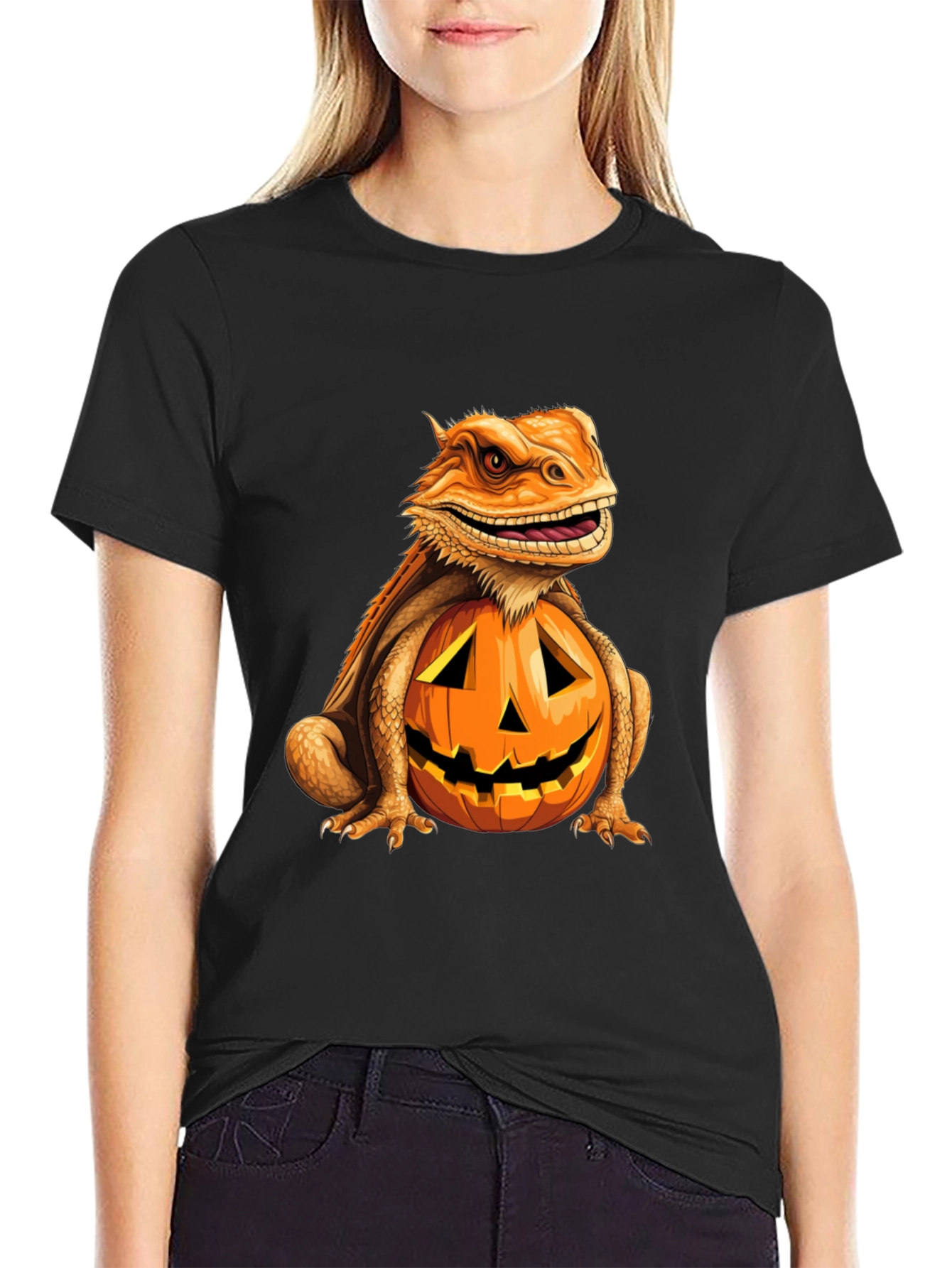 Bearded Dragon Pumpkin Halloween T-Shirt