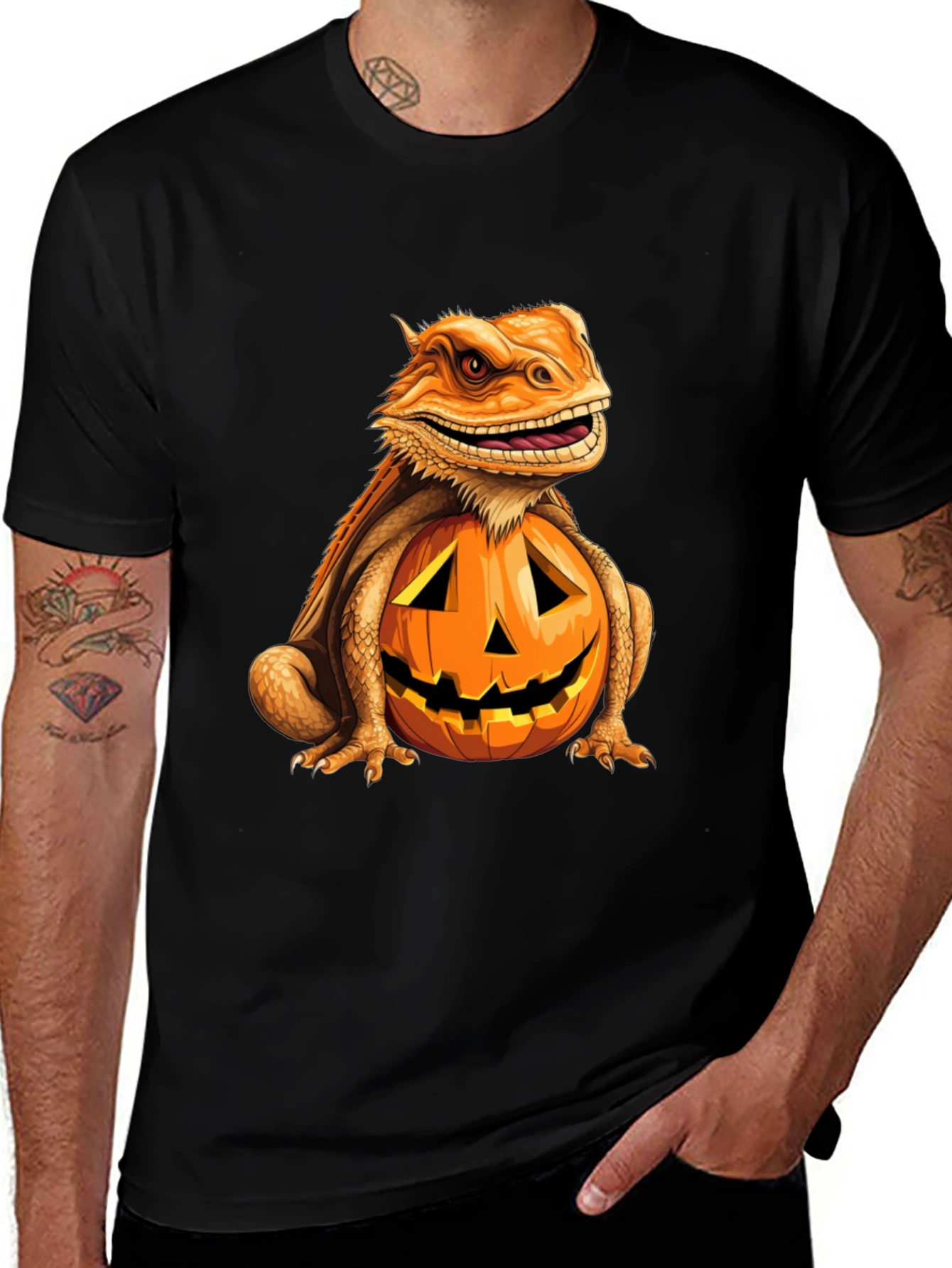 Bearded Dragon Pumpkin Halloween T-Shirt