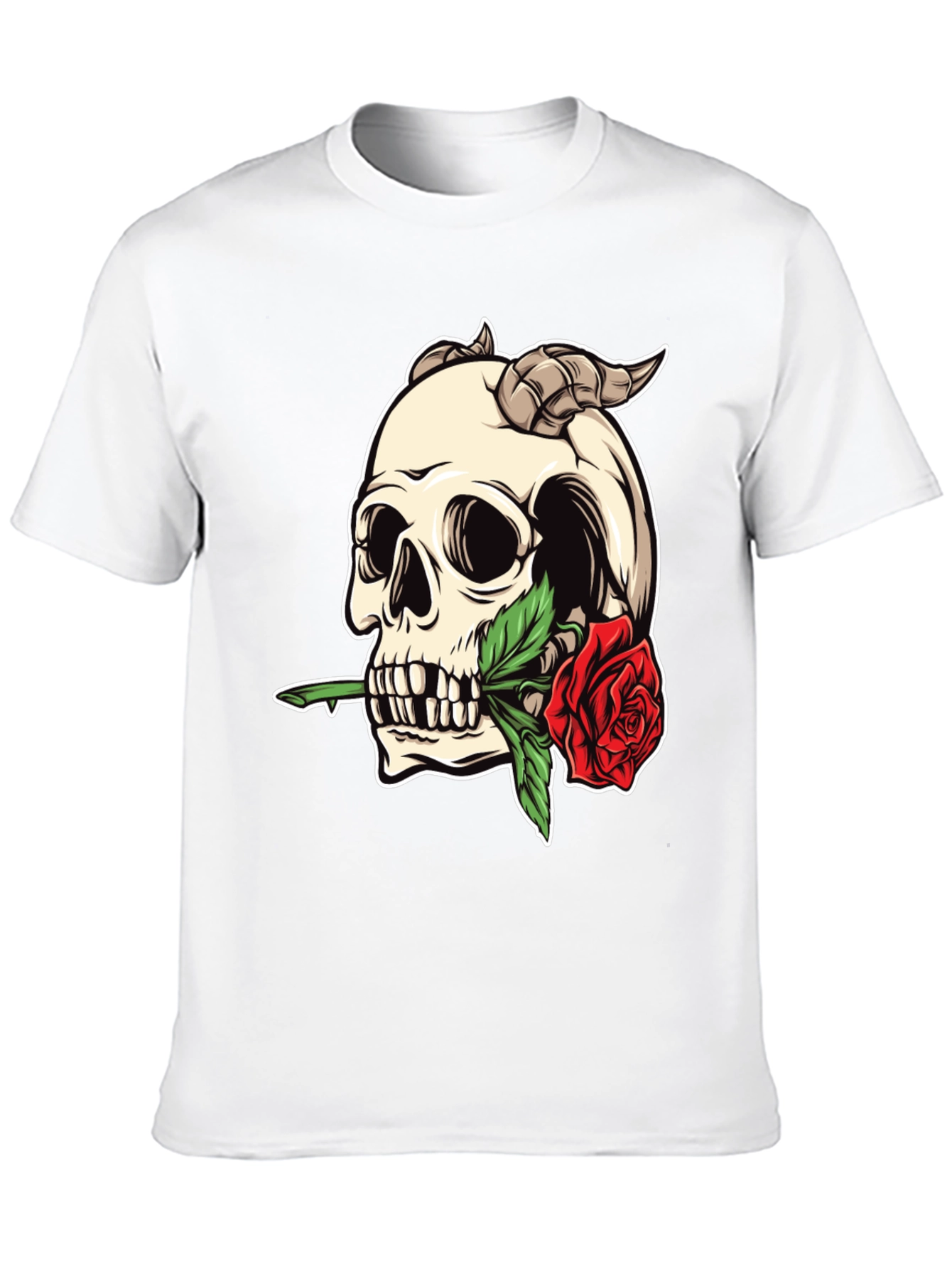 Skull & Rose Graphic Tee - Bold Statement Shirt