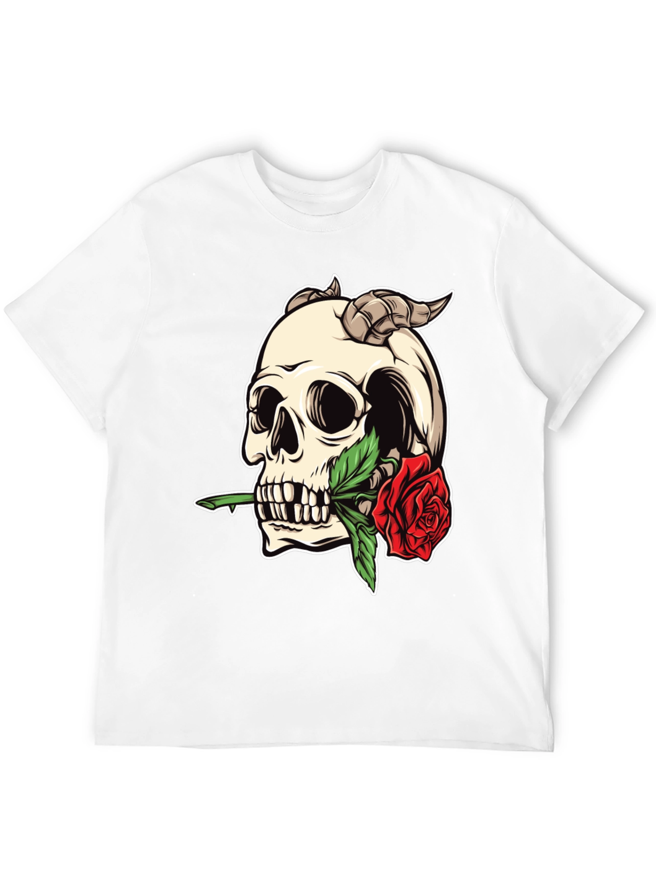 Skull & Rose Graphic Tee - Bold Statement Shirt