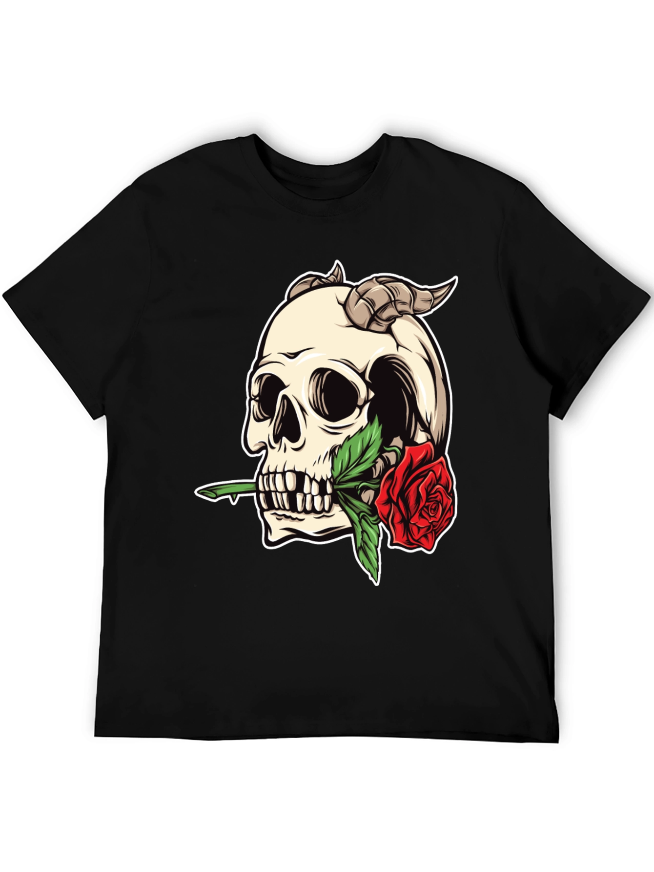 Skull & Rose Graphic Tee - Bold Statement Shirt