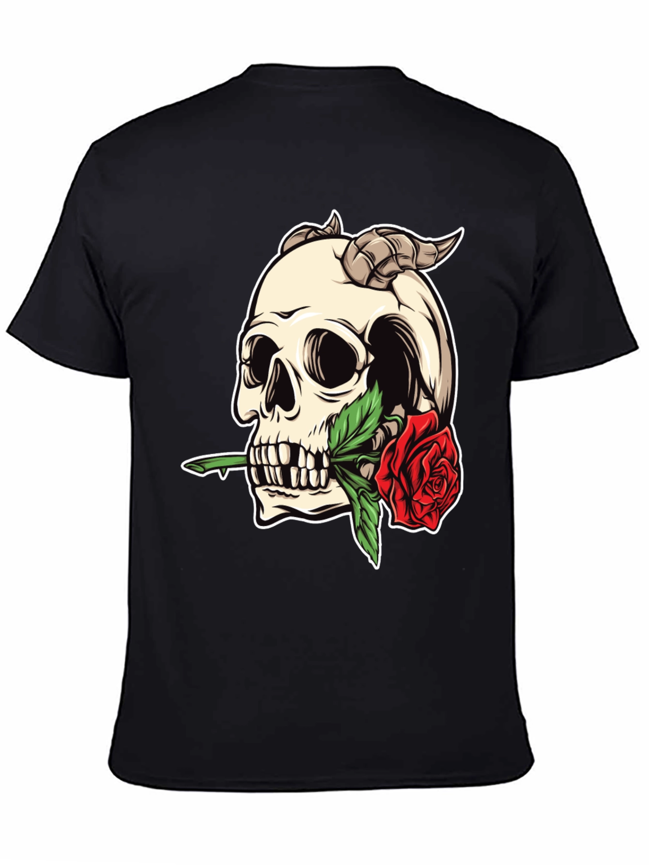 Skull & Rose Graphic Tee - Bold Statement Shirt