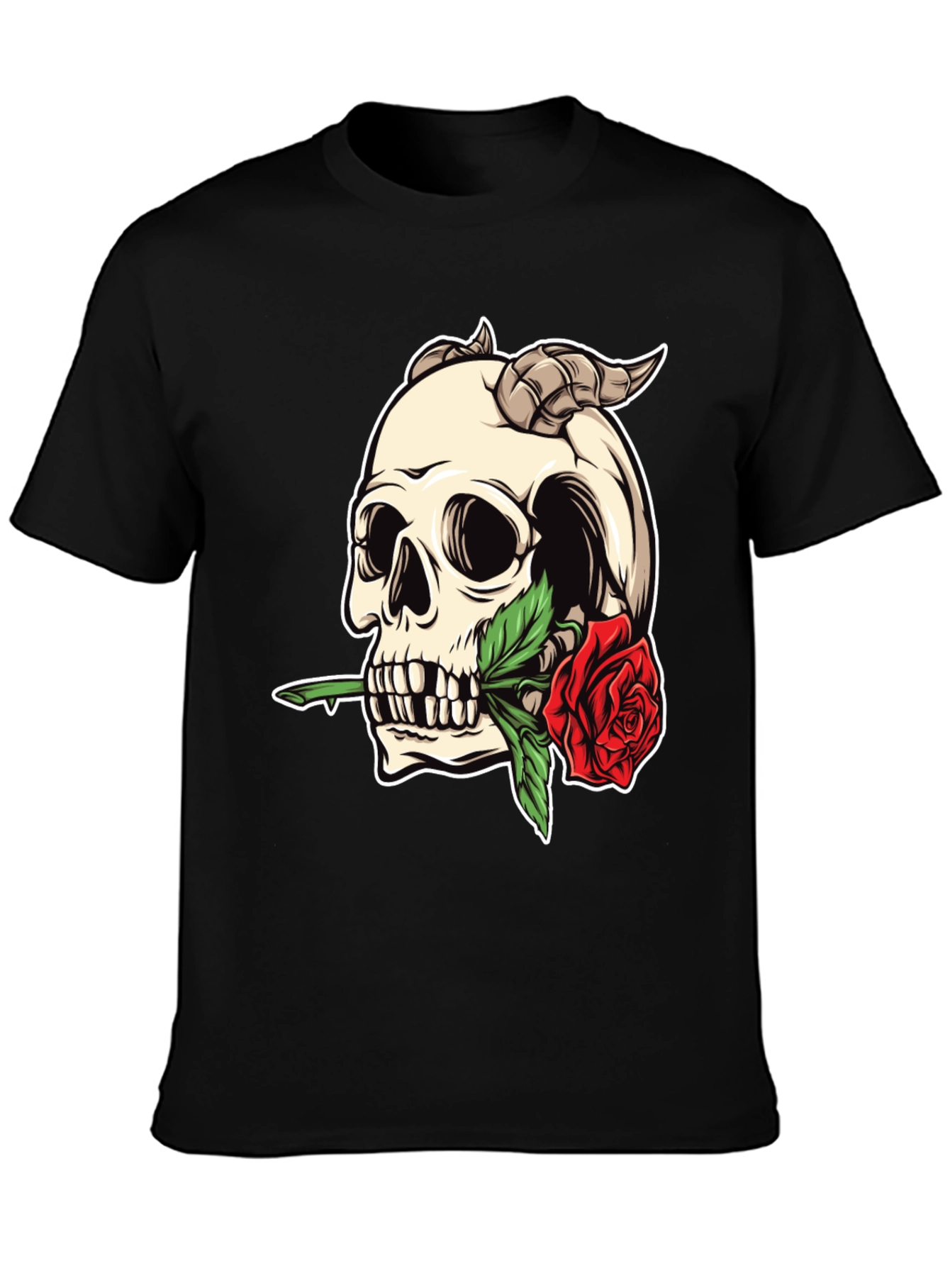 Skull & Rose Graphic Tee - Bold Statement Shirt