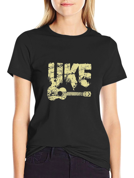 Ukulele Graphic T-Shirt - Black Cotton Tee