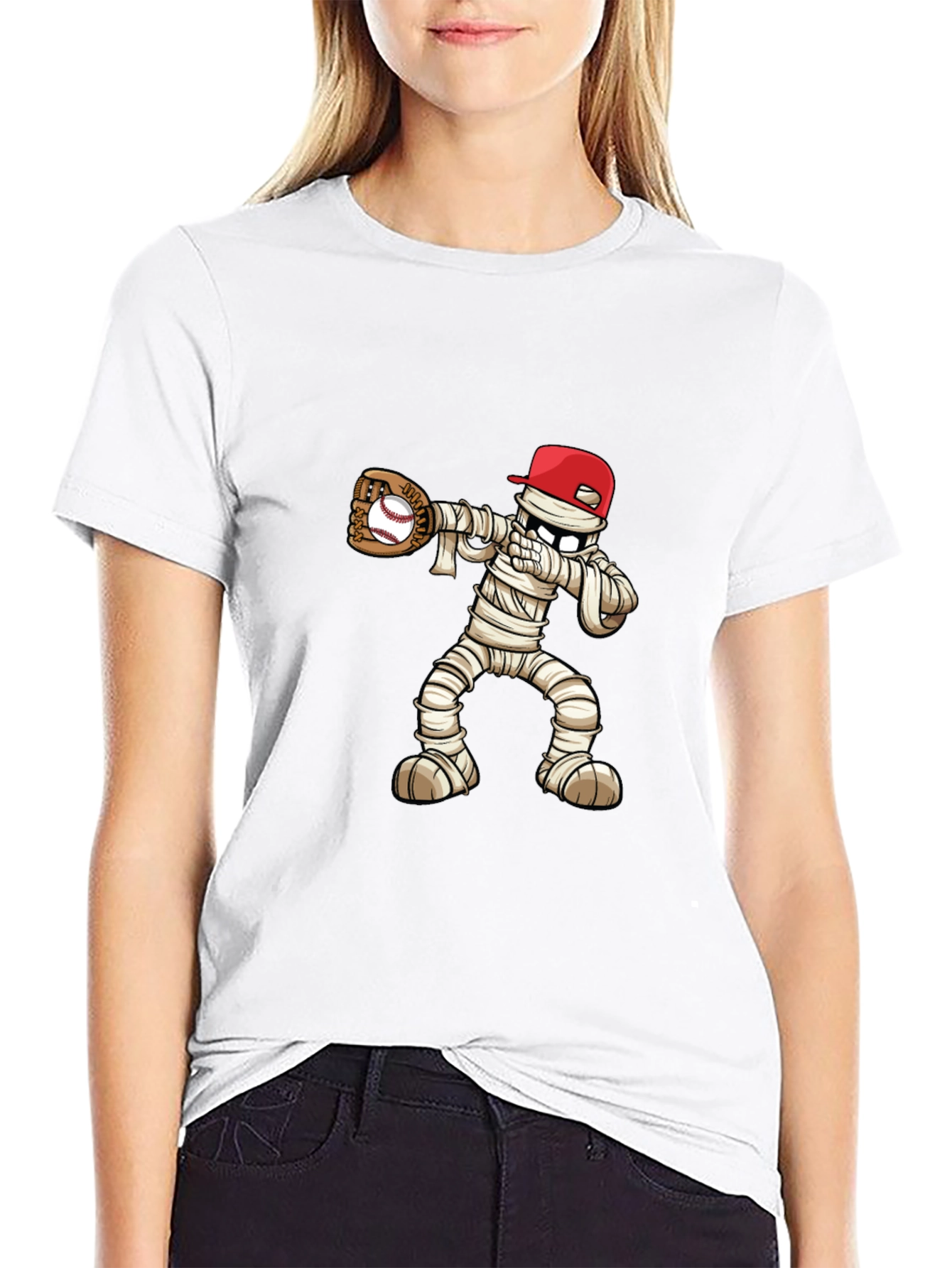 Mummy Baseball T-Shirt: Spooky Season Fun!