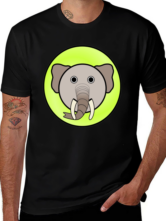 Cartoon Elephant Graphic T-Shirt